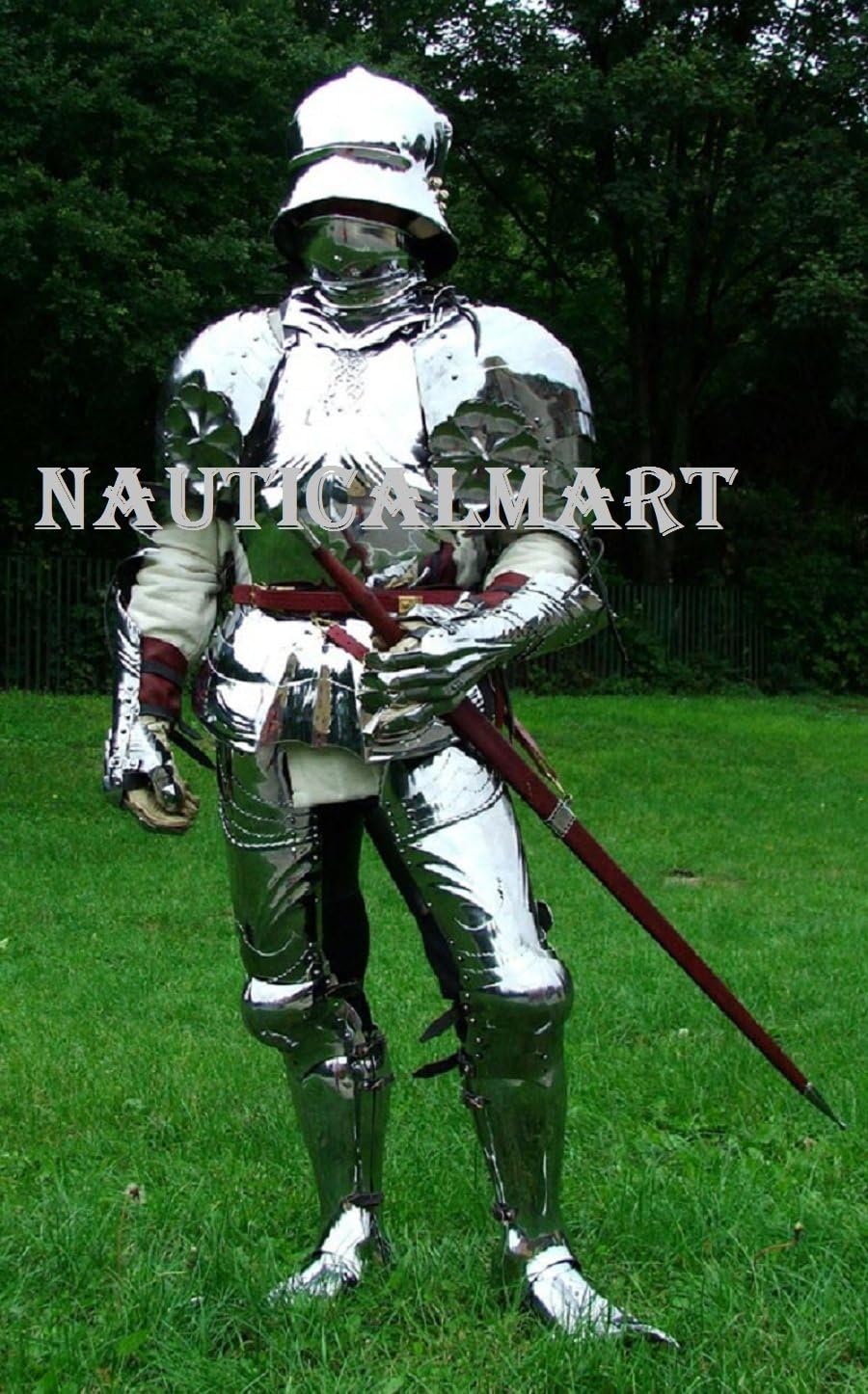 NauticalMart Gothic Full Suit of Armor German Knight Wearable Steel Body Costume