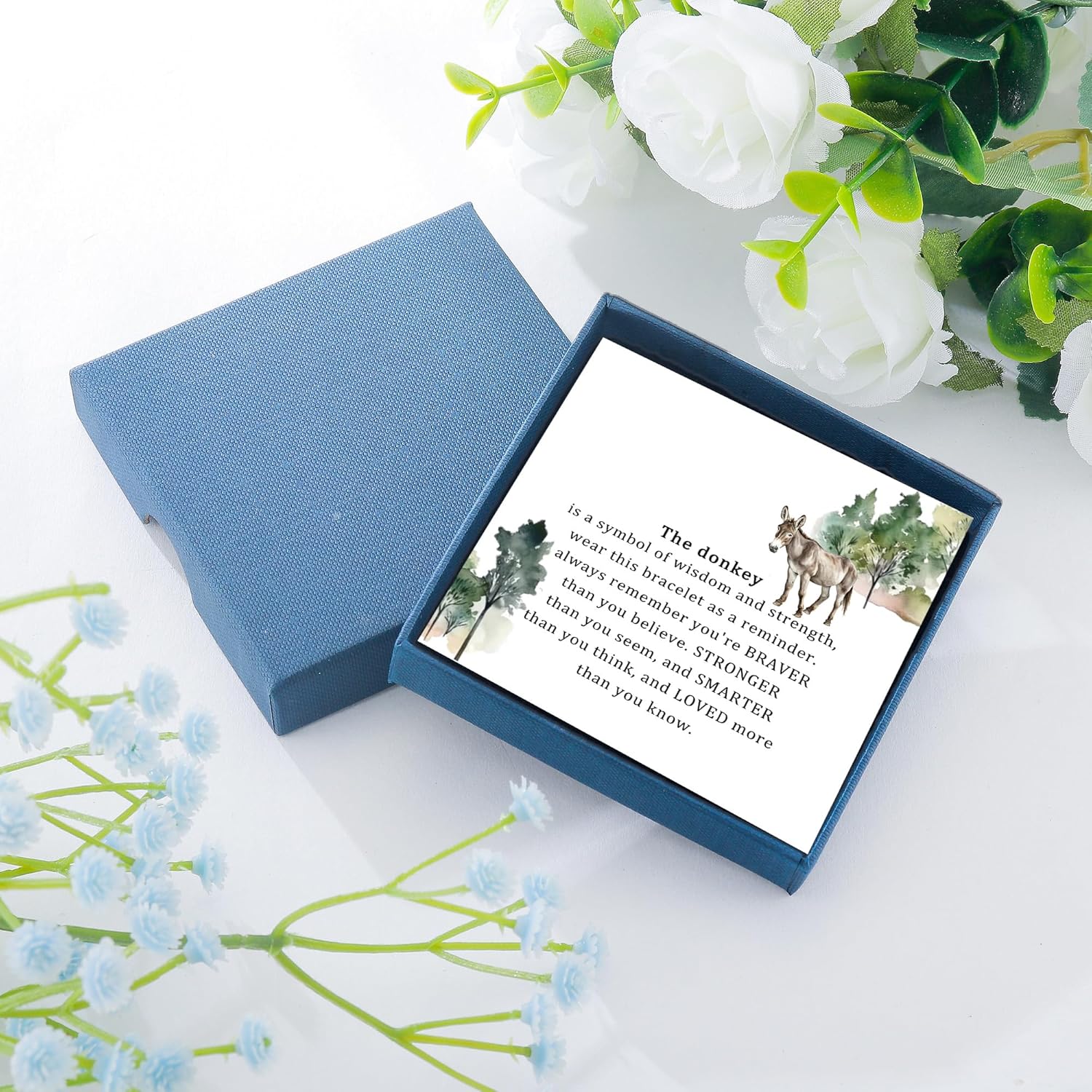 PARTNER Donkey Gifts for Women Donkey Bracelet for Good Friends Donkey Pendant Amethyst Beaded Natural Stone Bracelet for Donkey Lovers