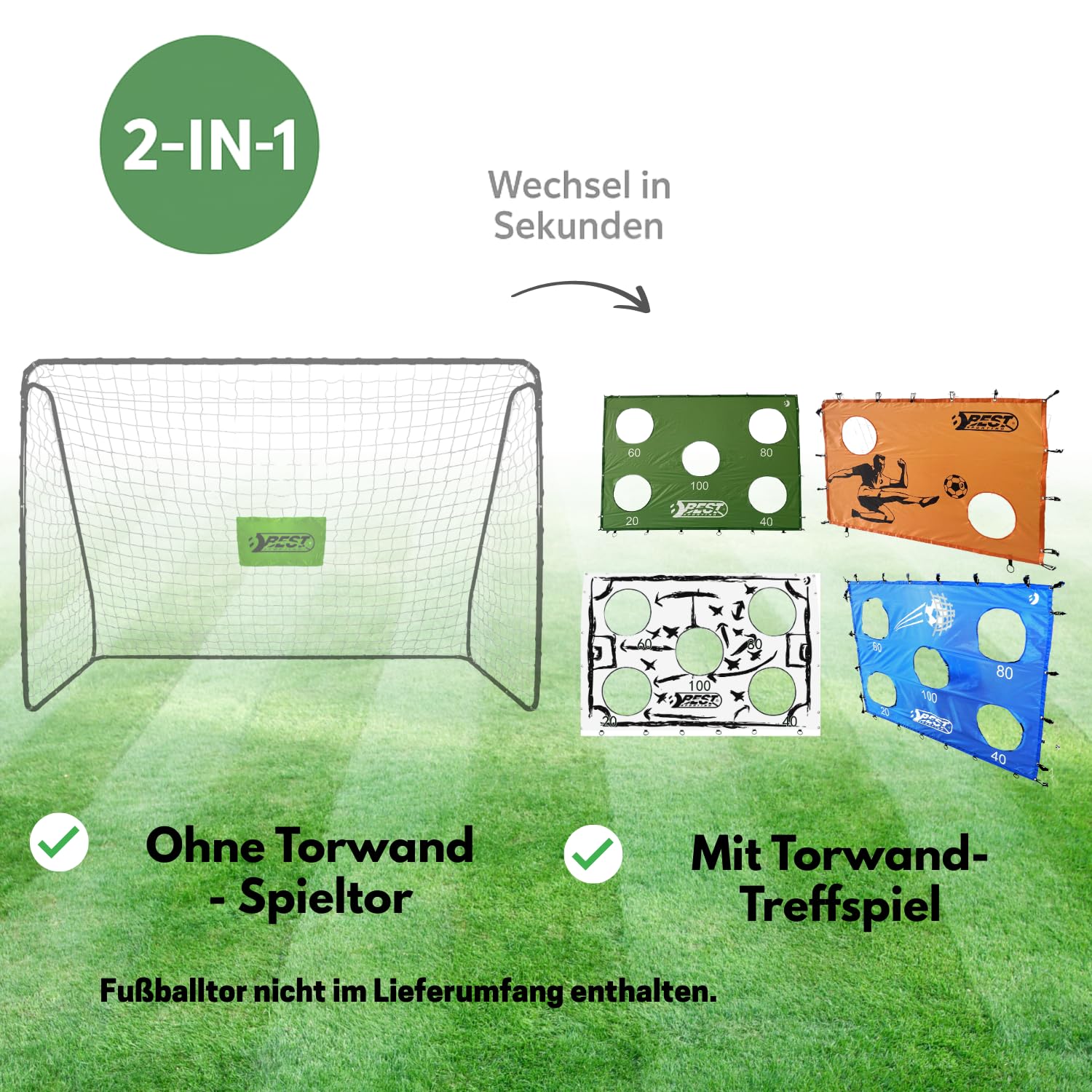 Best Sporting Torwand für Fußballtor I Tor Wand Fatzo 193 cm x 153 cm I Fußballwand I Torwand für Kinder mit 5 Schusslöchern I Fussball Wand Fatzo