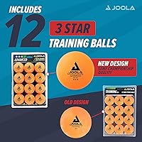 Vista 2 de JOOLA Training 3 Star - Pelotas de tenis de mesa paquete de 12, 60 o 120 unidades – Pelotas de ping pong a granel reglamentarias de 1.58+ pulgadas