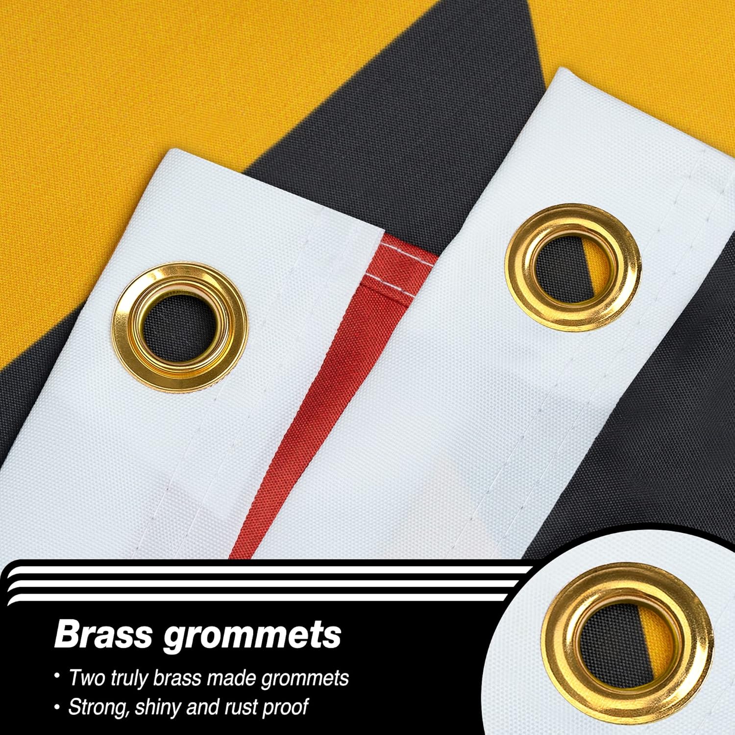 XIFAN Double Sided Maryland State Flag 3x5 ft, Heavy Duty 3 Ply Durable Polyester, MD Flag with Vibrant Print/4 Rows Hemming/Brass Grommets for Indoor Outdoor Decor - Image 4