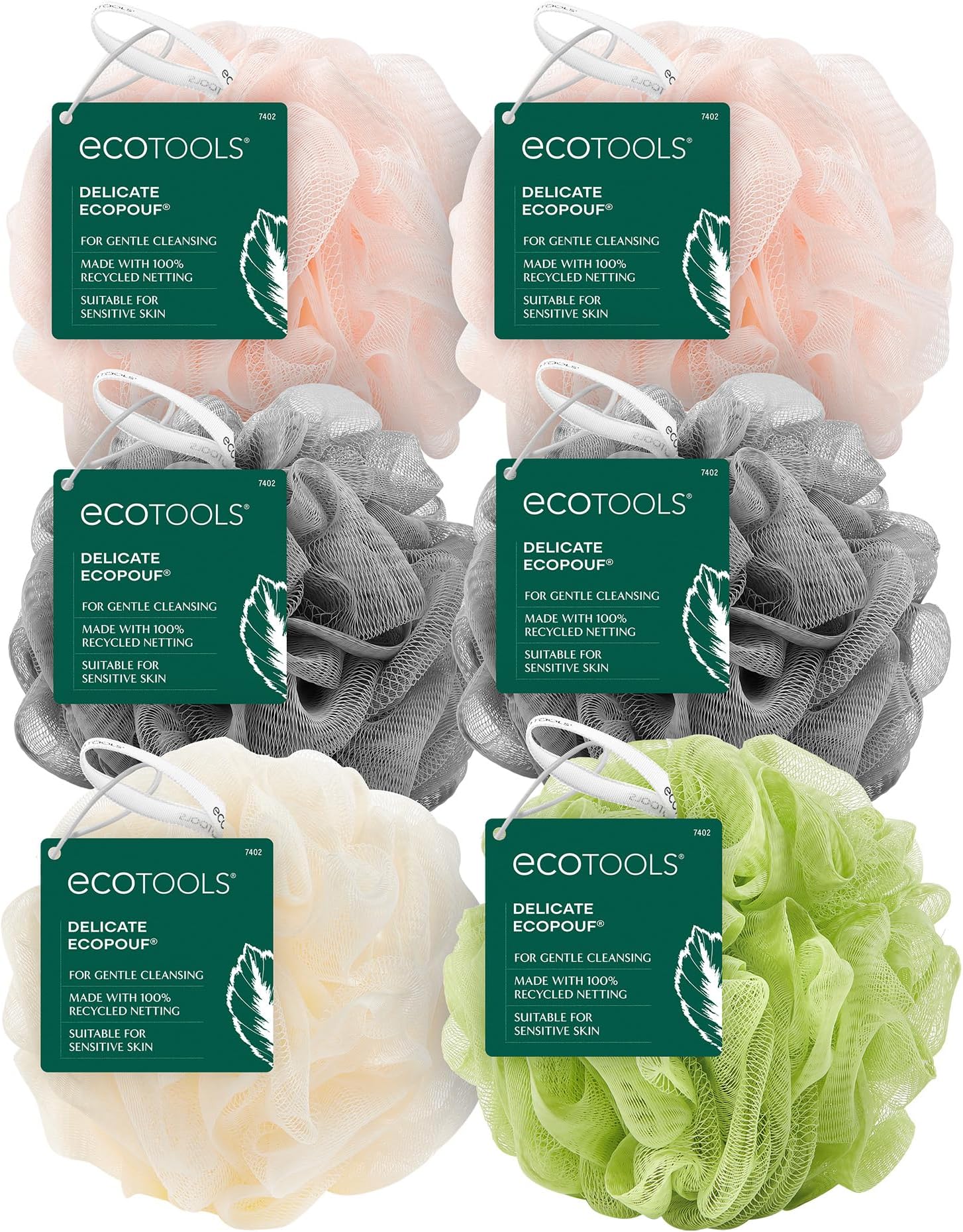 EcoTools Delicate EcoPouf Bath Sponge, Made With Recycled