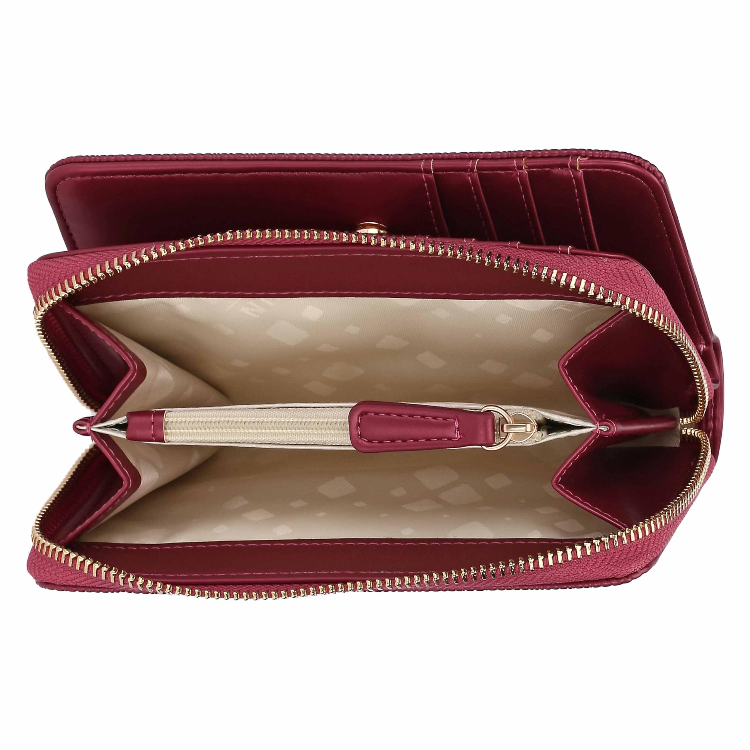 THUN - Portafoglio cherry medio - ecopelle - Collezione Sempre con me - 15,8 x 3 x 9,5 cm