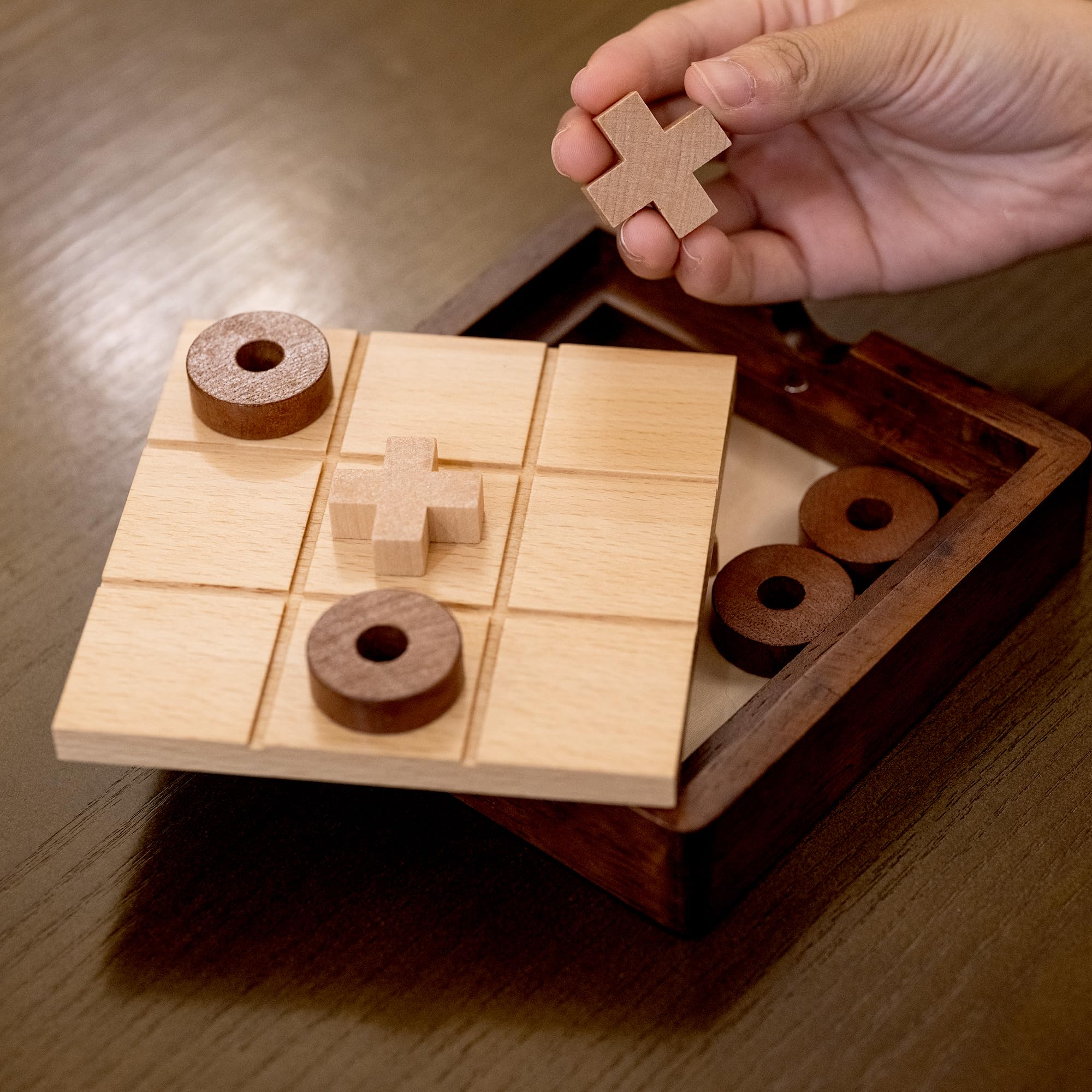 Lingle 5.5" Luxury Wooden Tic Tac Toe Game - Image 3