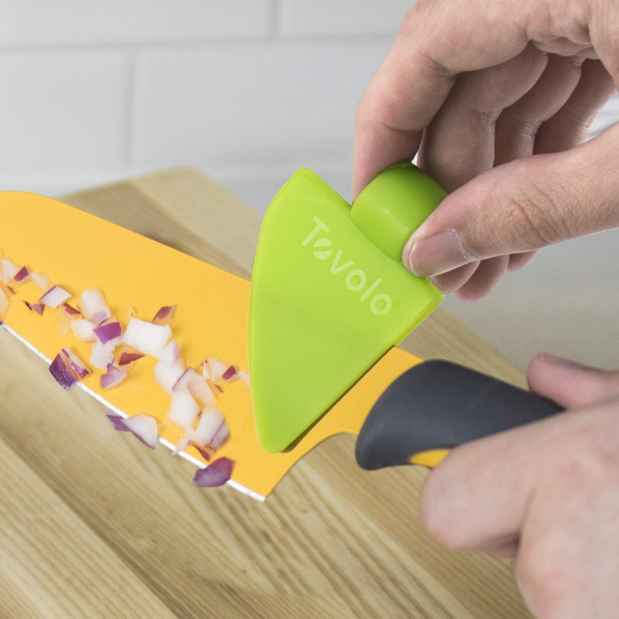 Tovolo Knife Cleaner, One, Charcoal/Spring Green