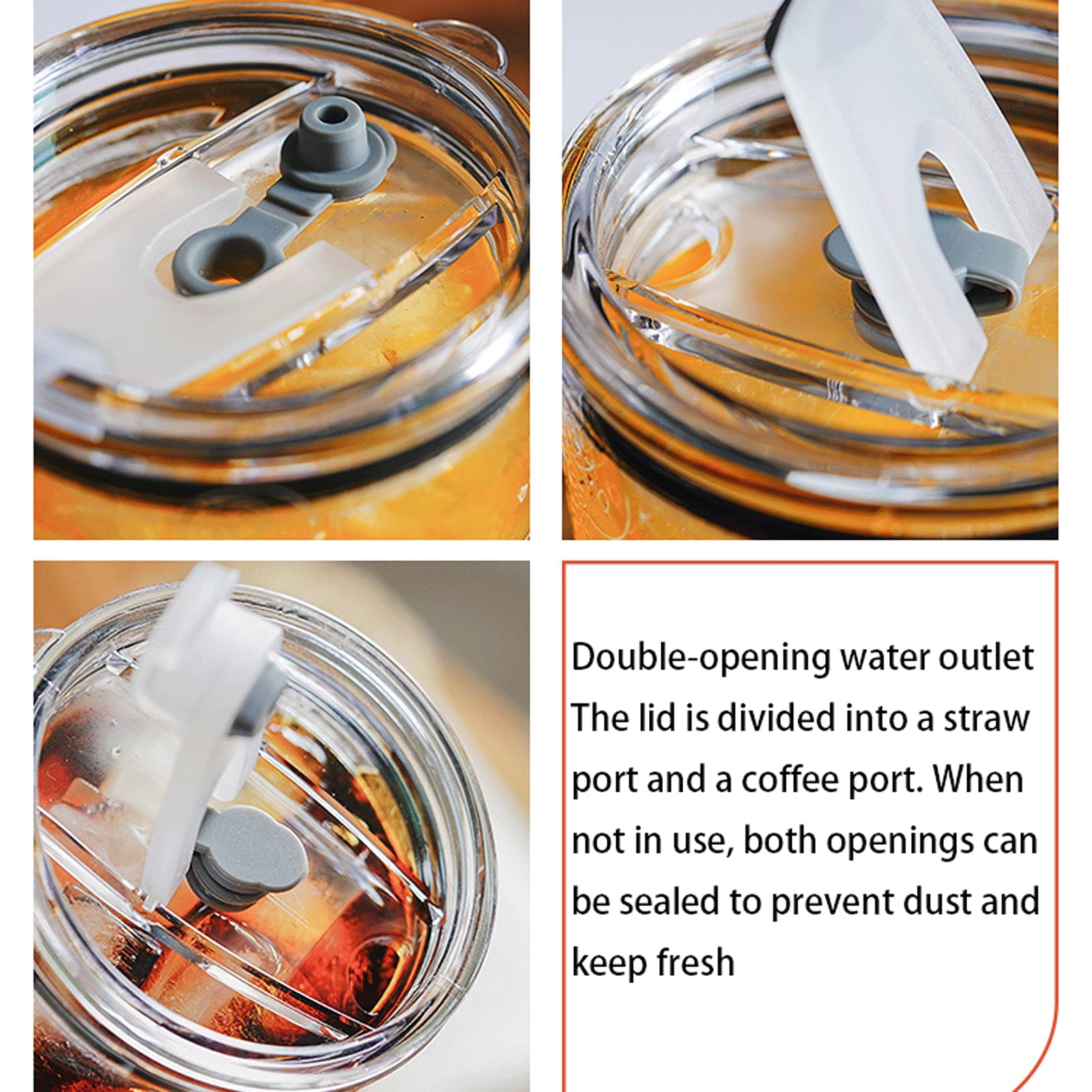 QINGGANGLING999 Wassergläser 2-teilige Glasschale mit Deckel (18.5oz) Gedruckt Warmwasserschale mit großer Kapazität mit Strohhalme Ausflugsausflug Kaffeetränk Milchbecher Set Trink-Gläser
