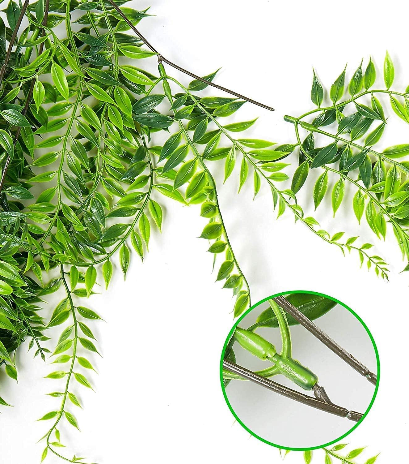 Fake Weeping Willow, Artificial Hanging Plants Plastic Greenery Leaves Plant Faux Vine Hanging Vines Ivy Garland for Home Indoor Outdoor Face Wall Decoration Garden Basket Wedding Party Decor - 4 Pcs - Image 4