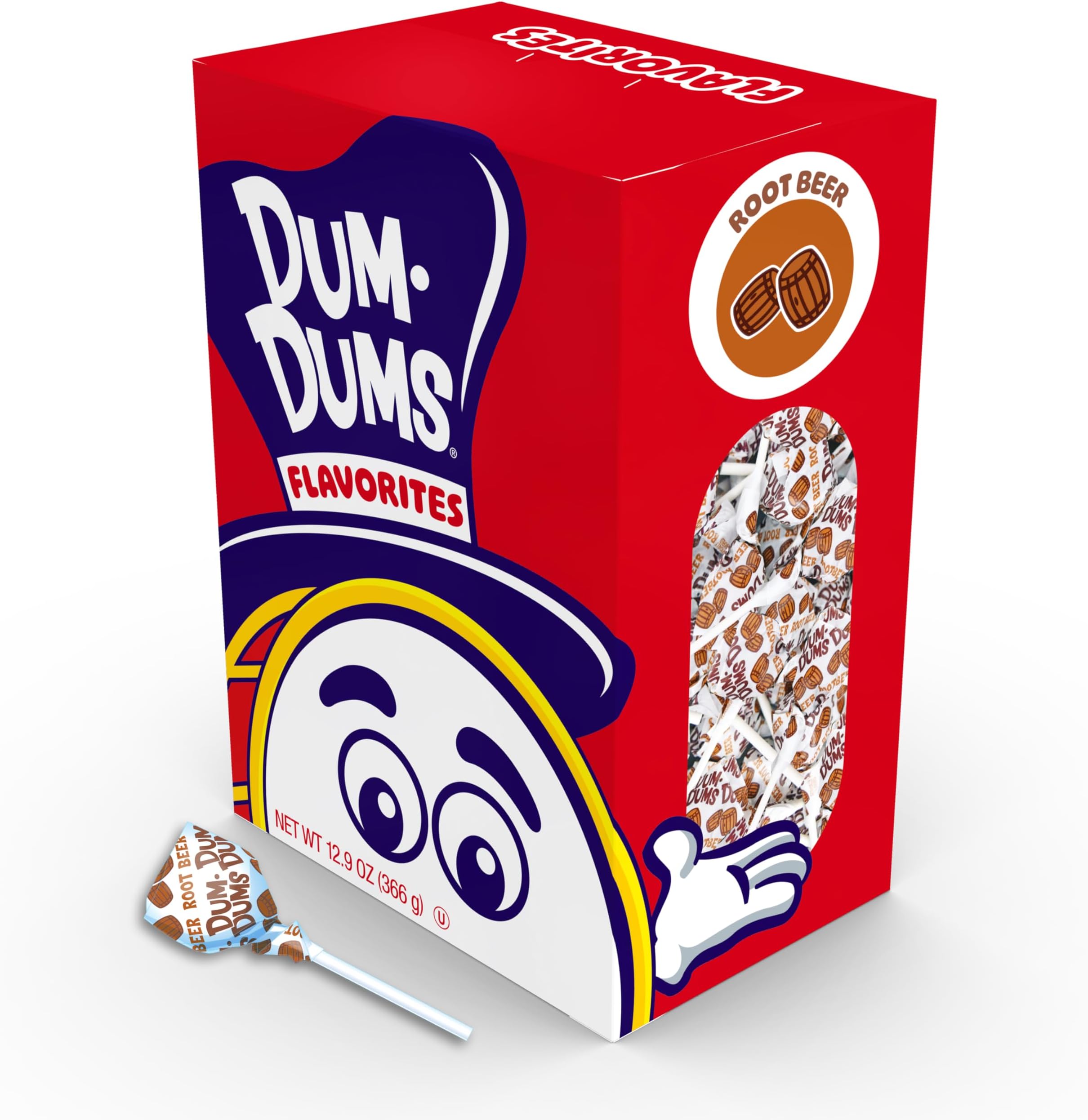 Root Beer Lollipops - Bulk Candy Box with Lollipops Individually Wrapped, Single Flavor Gourmet Suckers - 50 Count