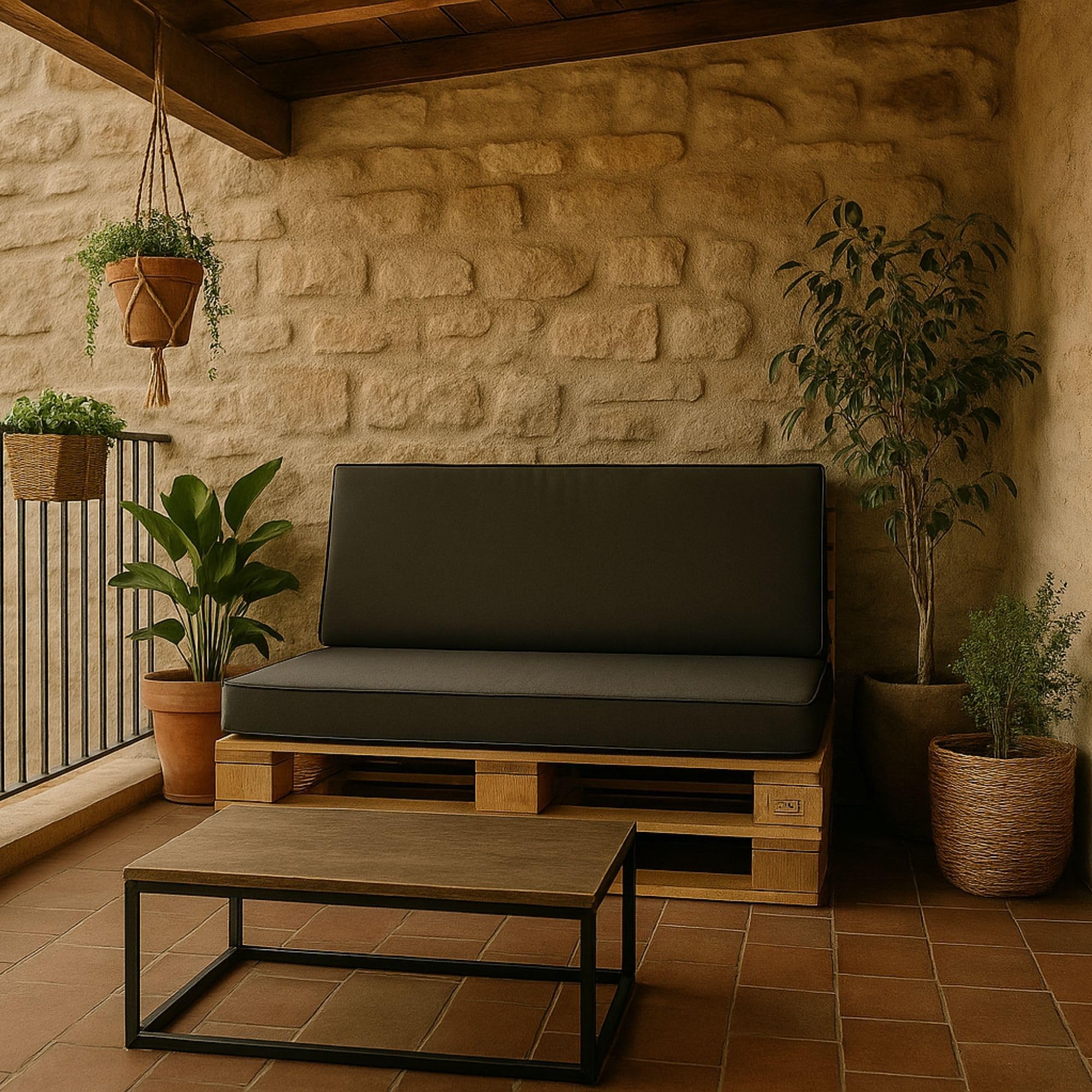 Amazinggirl Cuscini per pallet Schiuma esterno seduta Cuscino per lo schienale 120x40 cm - cuscino grandida per bancali divano panchina da giardino balcone e terrazza Grafite