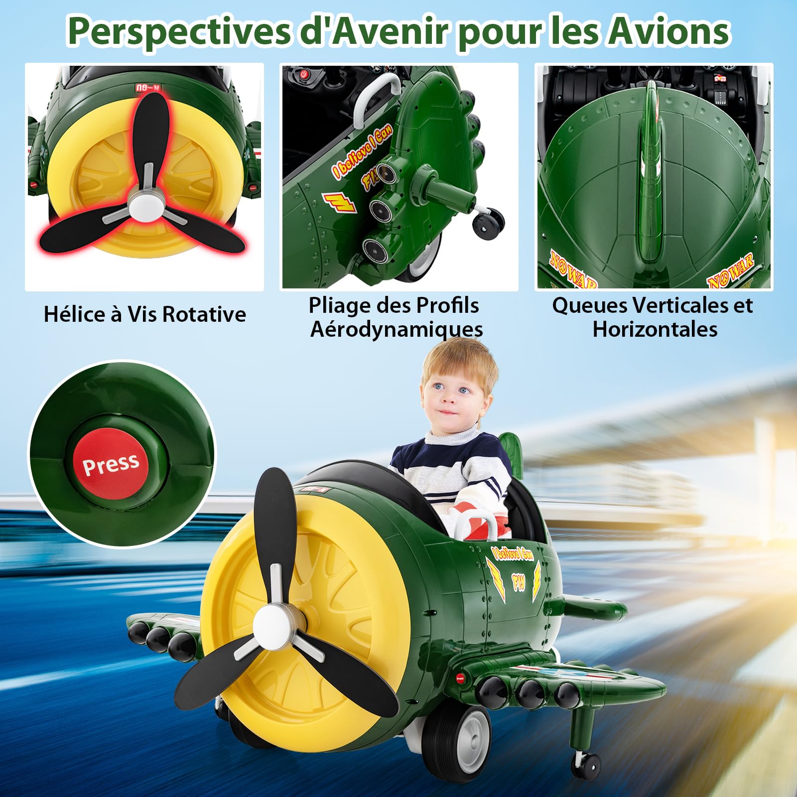 Avion Jouet Avec Station-service, Effets De Spray, Lumières Et Musique – Pour Enfants 3-6 Ans