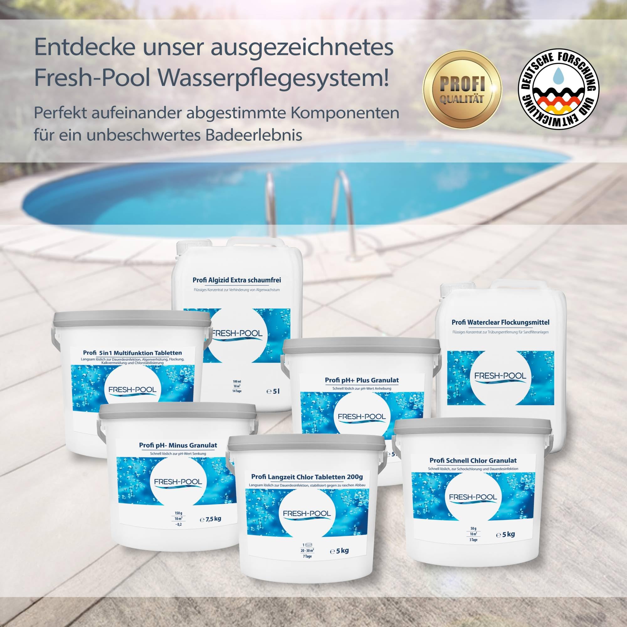 Fresh-Pool Profi pH+ Plus Granulat 5 kg - ph Heber Pool Granulat | ph Plus Pool Granulat | ph Wert Heber | ph+ Granulat | ph Granulat