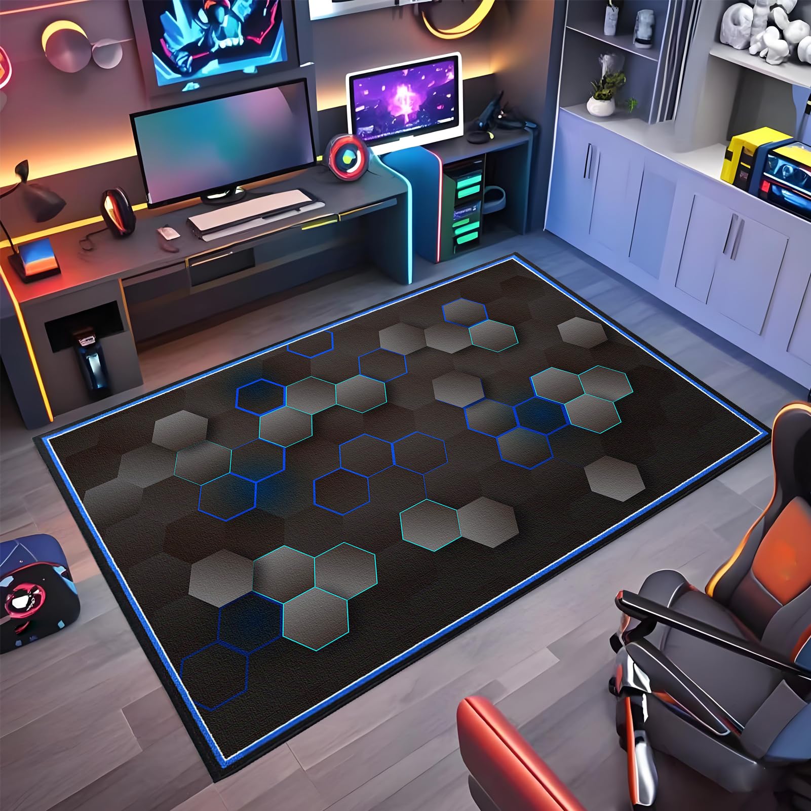 Wuzqju Gaming Chair Mat Non-slip Office Chair Mat for Hardwood Floor 60 x 90 cm Heavy Duty Office Chair Mats for Carpeted and Hardwood Floor Multi-Purpose Floor Protector for Home Office Gaming Room