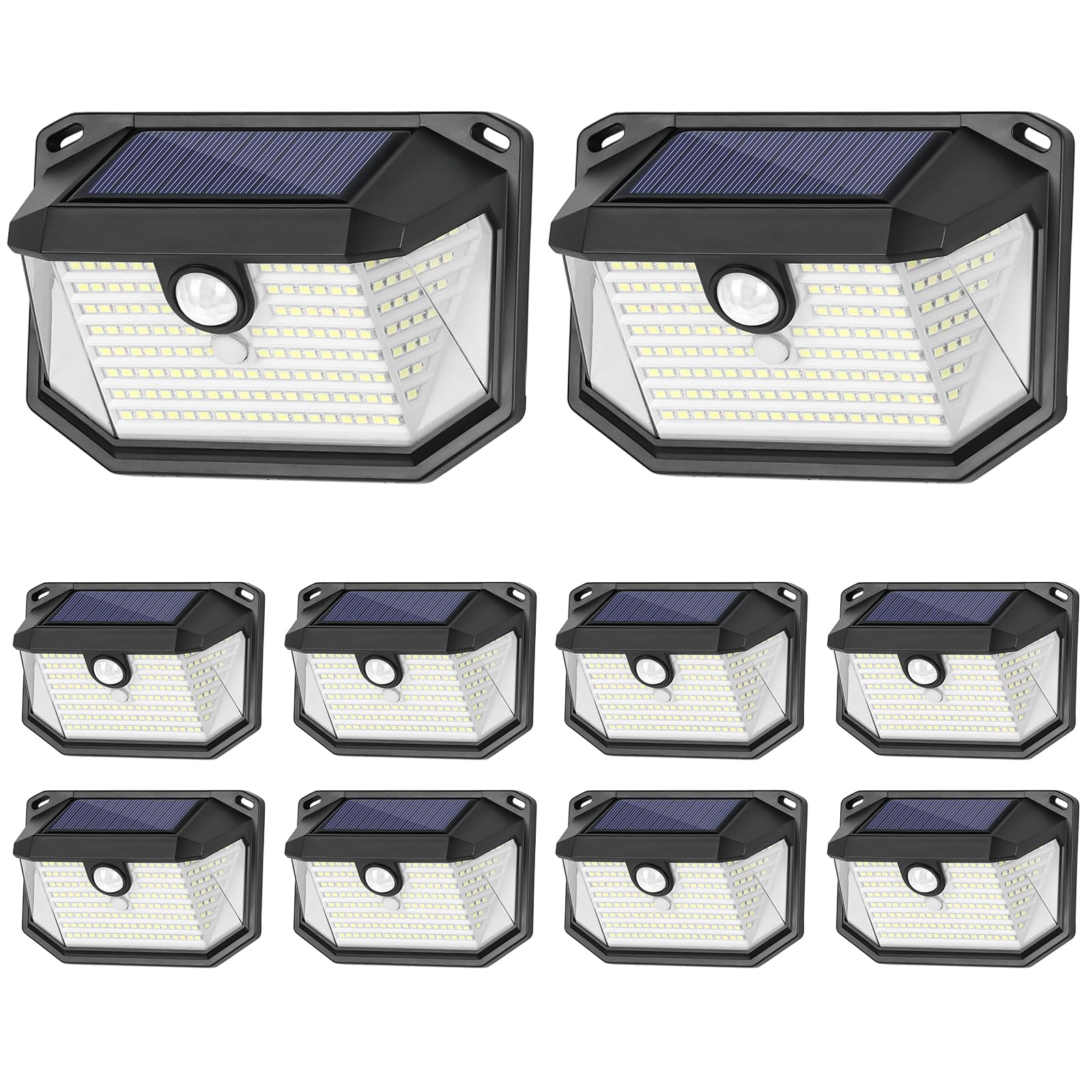 Solar Outdoor Lights, 10-Pack Super Bright 178 LEDs Motion Sensor Wall Light with 270° Wide Angle & 3 Modes, Waterproof Solar Powered Security Light for Patio Garden Garage Front Door — image 1