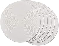 DII White Round Woven Placemats Set of 6, 15" Indoor/Outdoor Polypropylene Table Mats - Easy Clean, Stain-Resistant