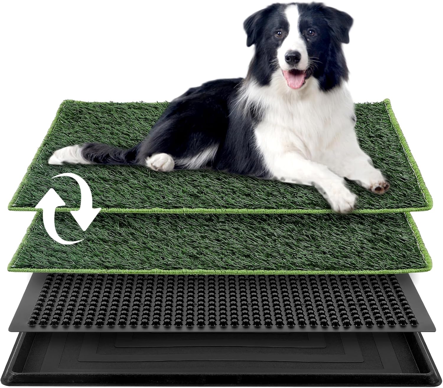 Dog Grass Pad with Tray,2 Pack Replaceable Artificial Grass
