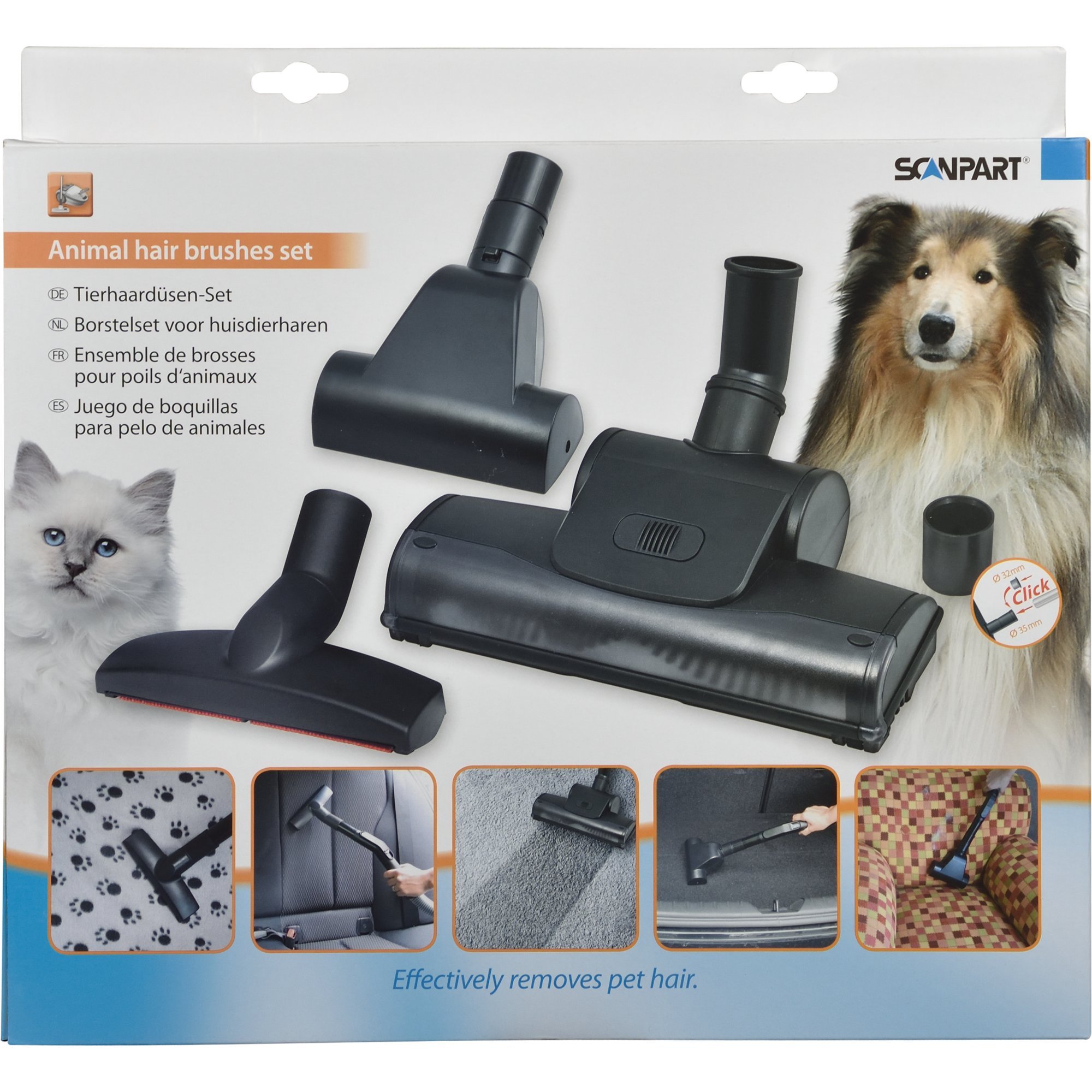 Scanpart 1190000107 Animaux Set de buses cheveux universel, diamètre 35 mm