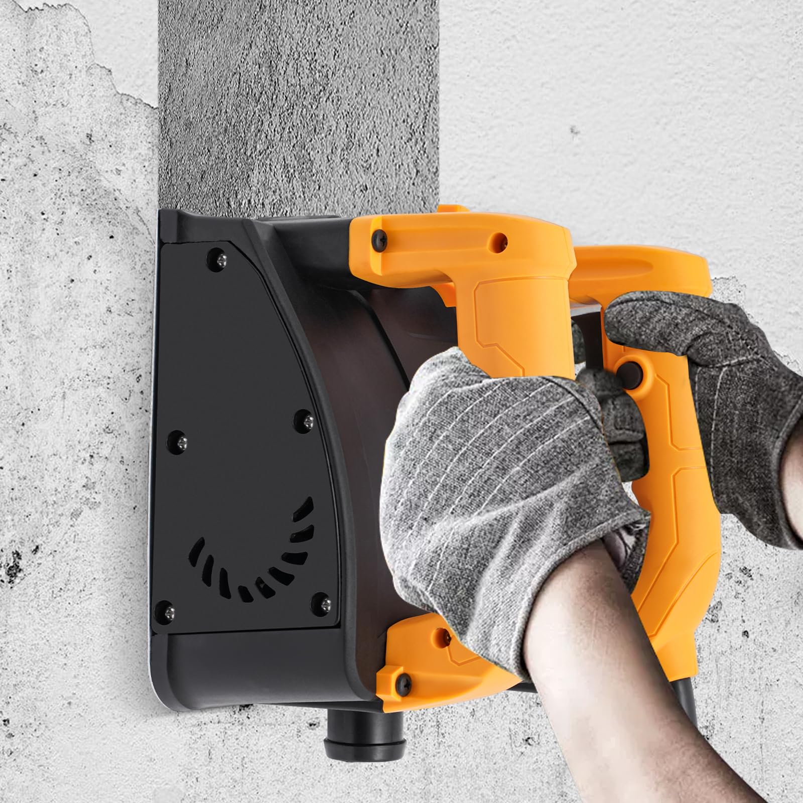 Cepilladora Eléctrica de Pared Eléctrica, 1200W, Cepilladora Eléctrica Portátil, Profundidad de Cepillado 1-4 mm, Ancho 15 cm, Pala Hormigón, Rascador de Pared Fresadora de Limpieza,