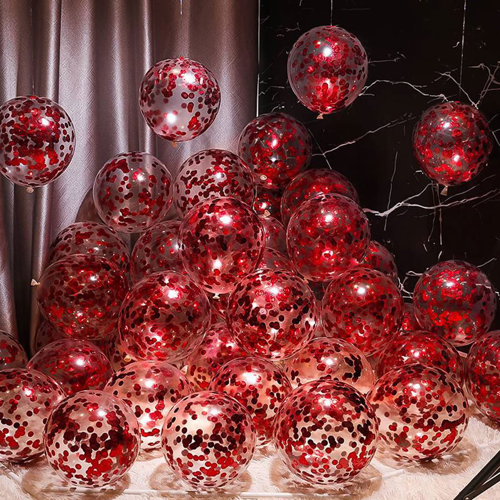 Confeti de mesa redonda con puntos de confeti para bodas, bodas, fiestas de cumpleaños, baby shower, día de San Valentín y decoración de globos, 1.5 onzas, 1.5 pulgadas (confeti de papel rojo)