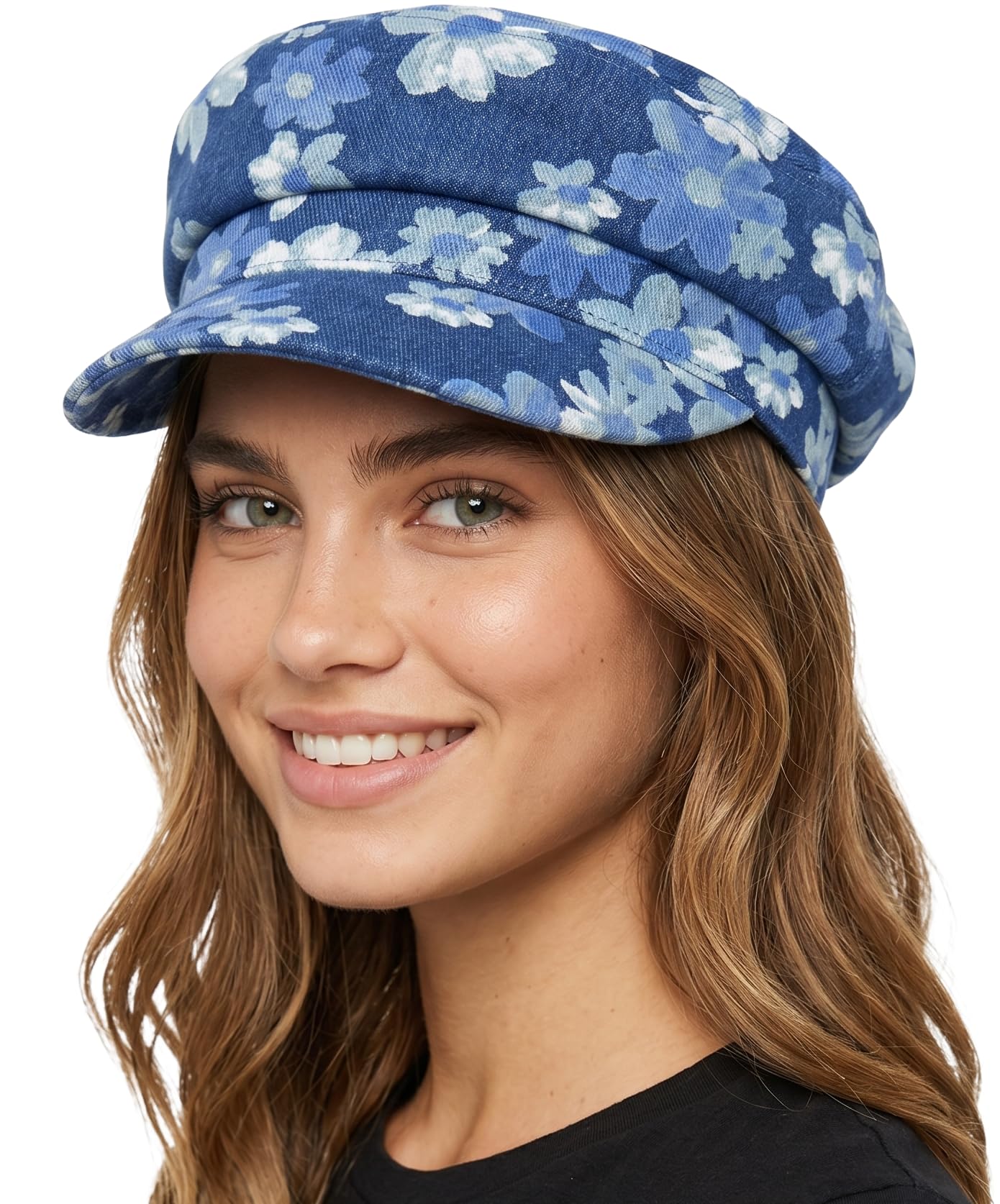 Funky Junque Greek Fisherman Newsboy Cap, Cotton Captains Bakerboy Hat