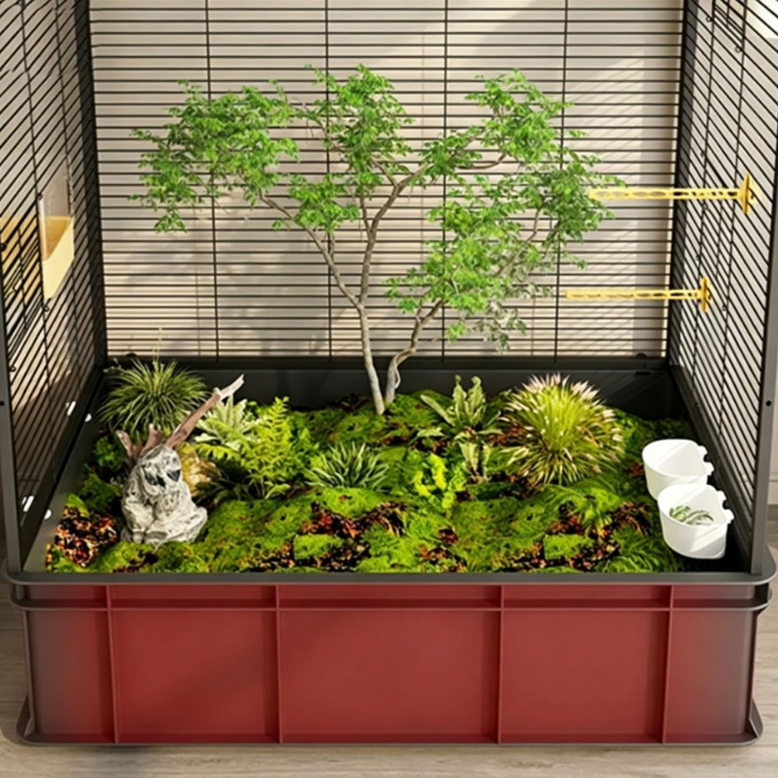 Klatka dla Ptaków w Stylu Terrarium Podstawą 17cm Przezroczysta dla Papug