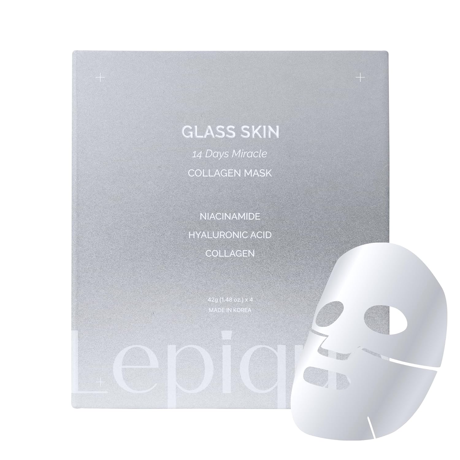 Luxury Spa-Grade Collagen Overnight Mask 4 Sheets – Korean Premium Overnight Face Mask, Highest Serum Content – Korean Hydrating Sheet Mask with Hyaluronic Acid & Niacinamide for Radiant Skin