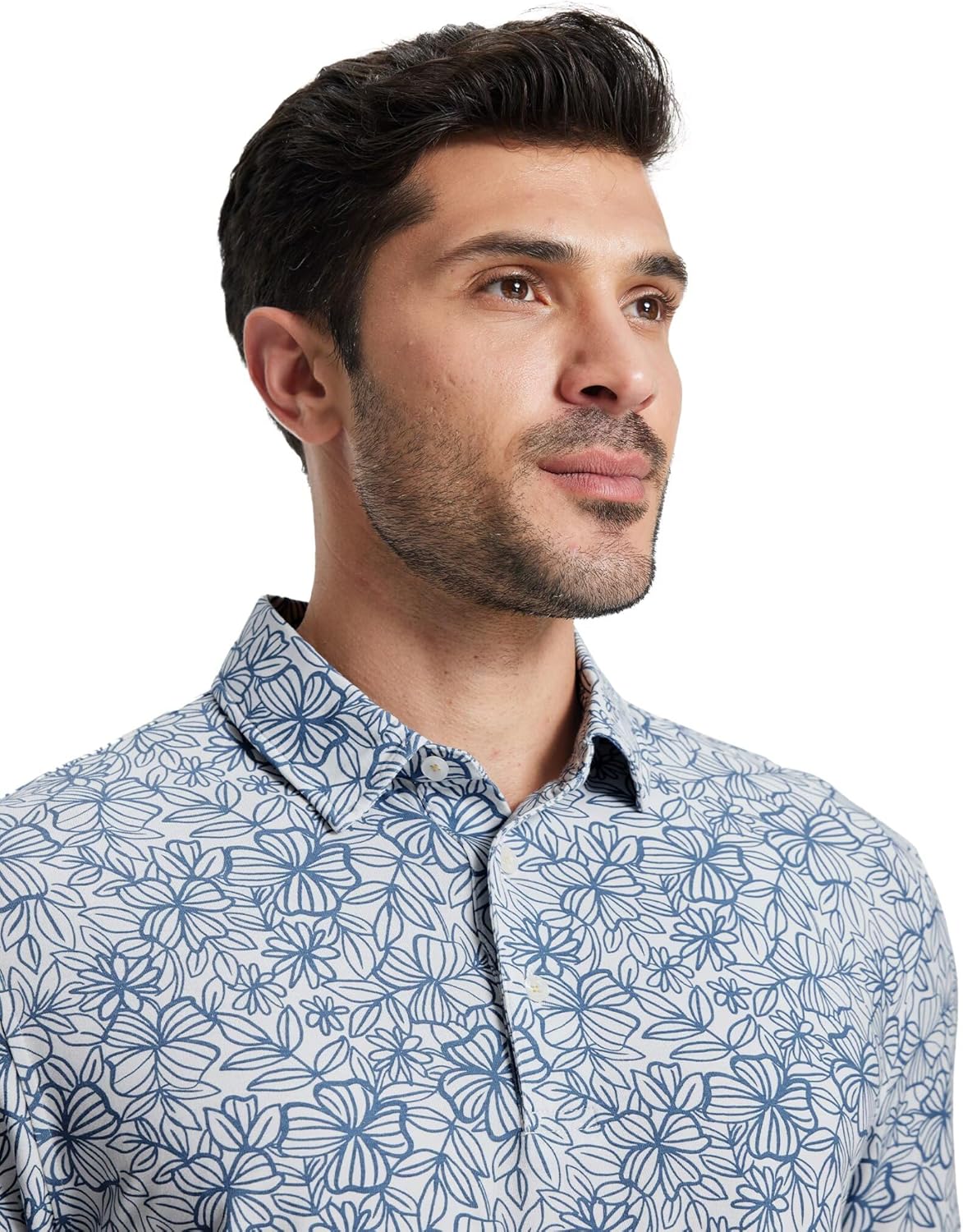 Mens Golf Shirts Short Sleeve Moisture Wicking Dry Fit Print Performance Athletic Casual Golf Polo Shirts for Men