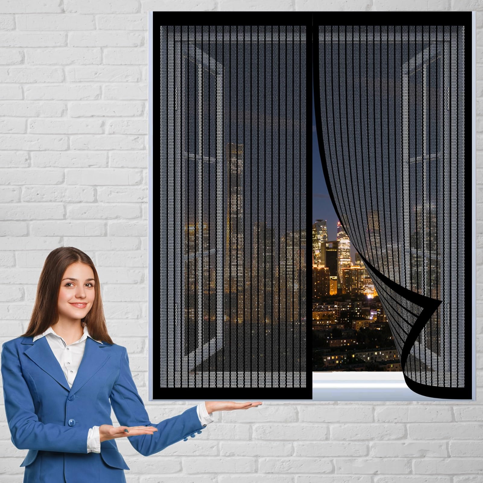 Guogai Black Fly Window Screen Mesh 96 X 140 Cm(38 X 55Inch) Mesh Screen Door Insect Screen Mesh Mosquito Door Curtain Insects Out Mosquito For All Kinds Of Window,