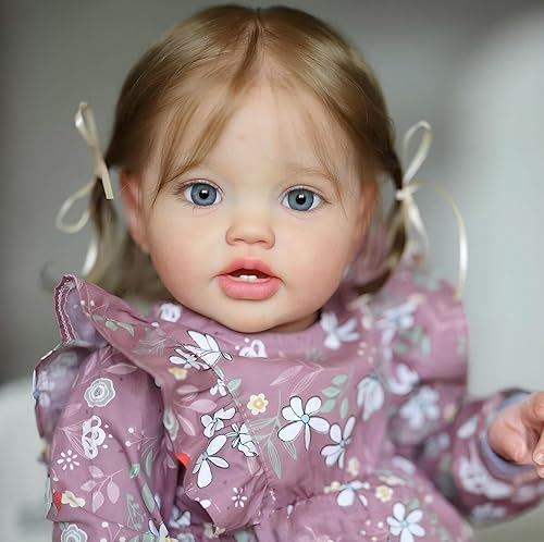 Miniatura 3 de iCradle Muñeca de bebé realista Reborn de 24 pulgadas, 24.0 in, adorable muñeca de vinilo de silicona, muñeca de bebé recién nacida, regalo para