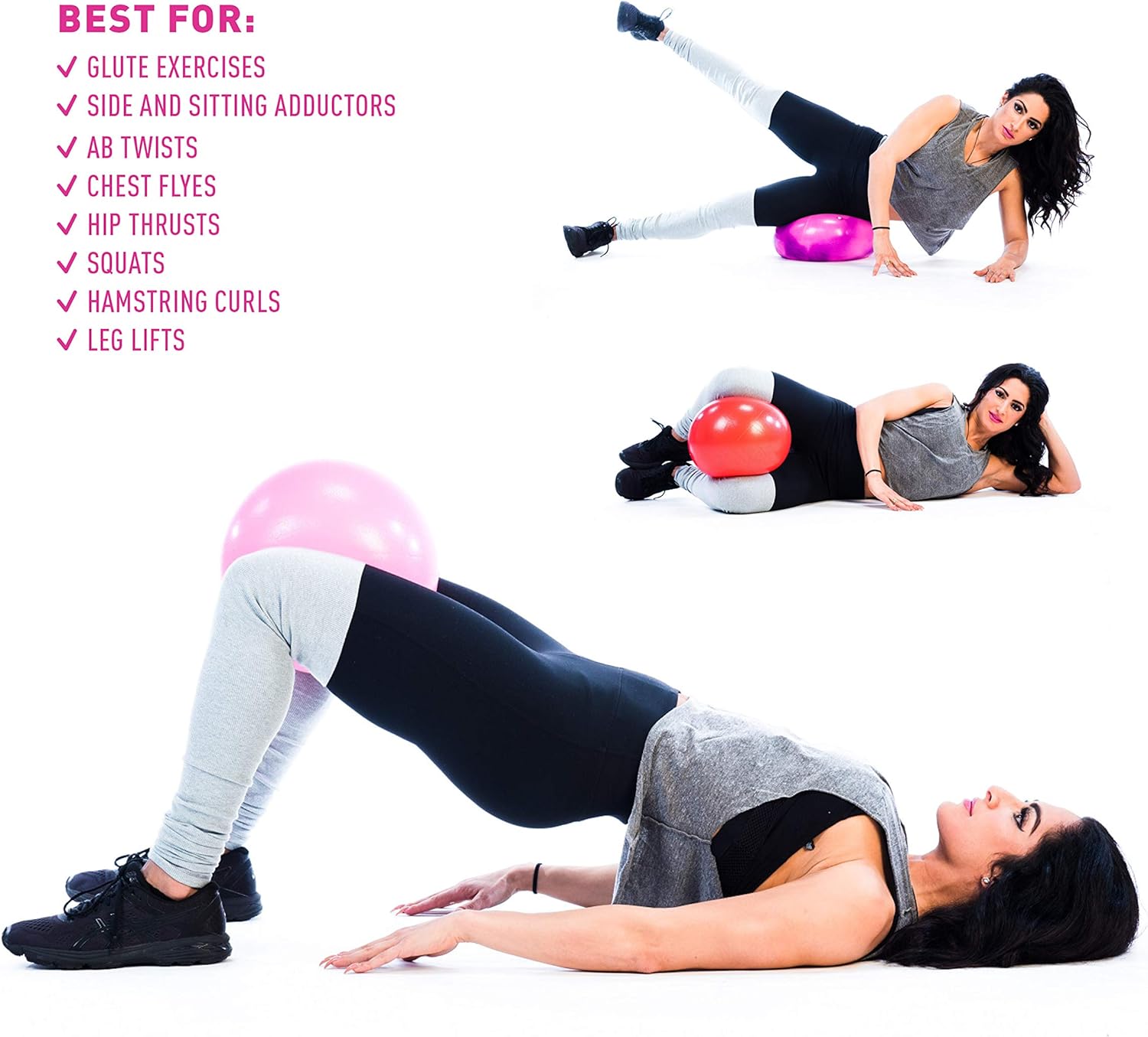Workout Ball - Pilates Ball - Barre Ball - Punching Ball - Mini Exercise Ball - Gym Ball - 12 Inch Exercise Ball - Home Gym Bundle with Ball Exercise - Yoga Exercise Ball Flex Ball -