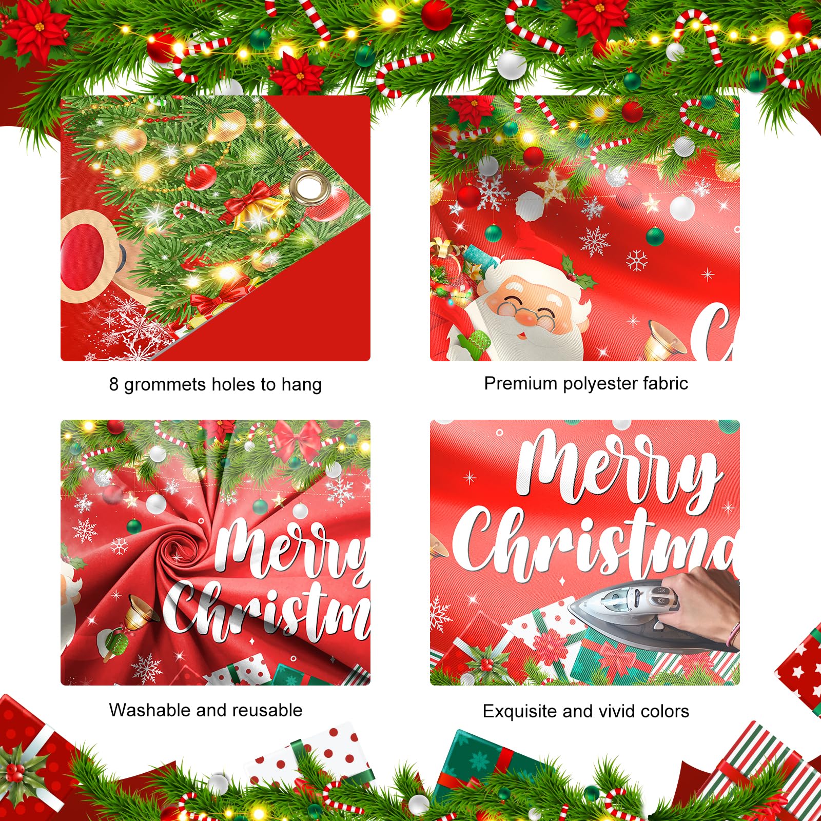 Avezano Garagentor-Banner 'Merry Christmas' Mit Schneemann – 4x1,8 M Große Weihnachtsdekoration