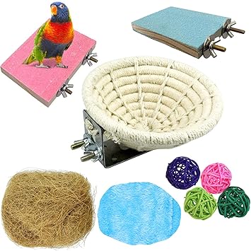 Hamiledyi�?Handmade Cotton Rope Nest Parakeet Bed Breeding Nest Small Parrot Cage Hatching Nesting for Cockatiel Canary Lovebird Finch and Other Small Birds