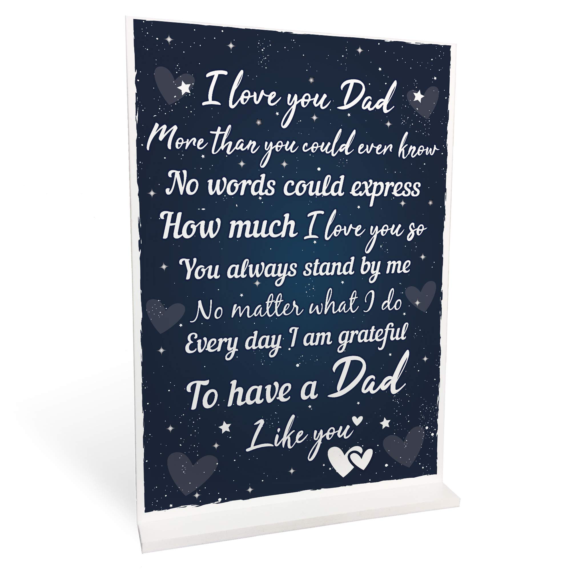 Red Ocean THANK YOU Dad Birthday Christmas Gift Standing Plaque Father Daughter Son Keepsake
