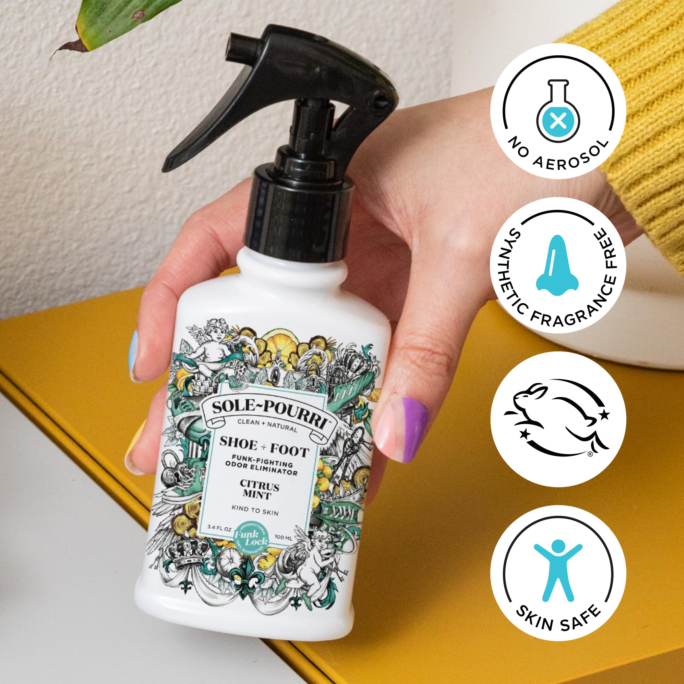 Amazon.com: Sole-Pourri Shoe Deodorizer + Foot Spray, 3.4 Fl Oz