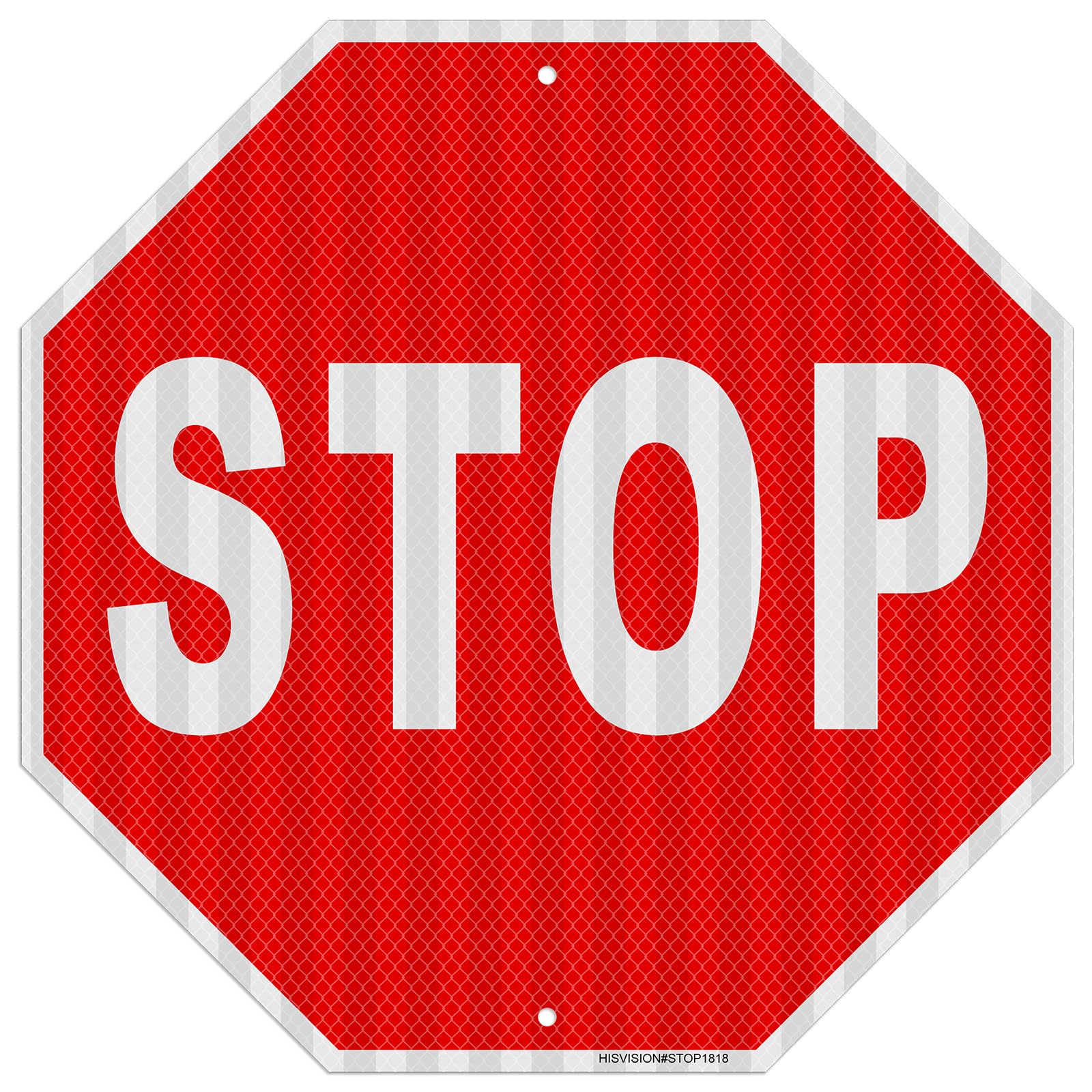 18" x 18" Large Stop Sign, Street Road Sign, Engineer Grade Reflective Sheeting Street Slow Warning Signs, Rust Free Aluminum, UV Protected,