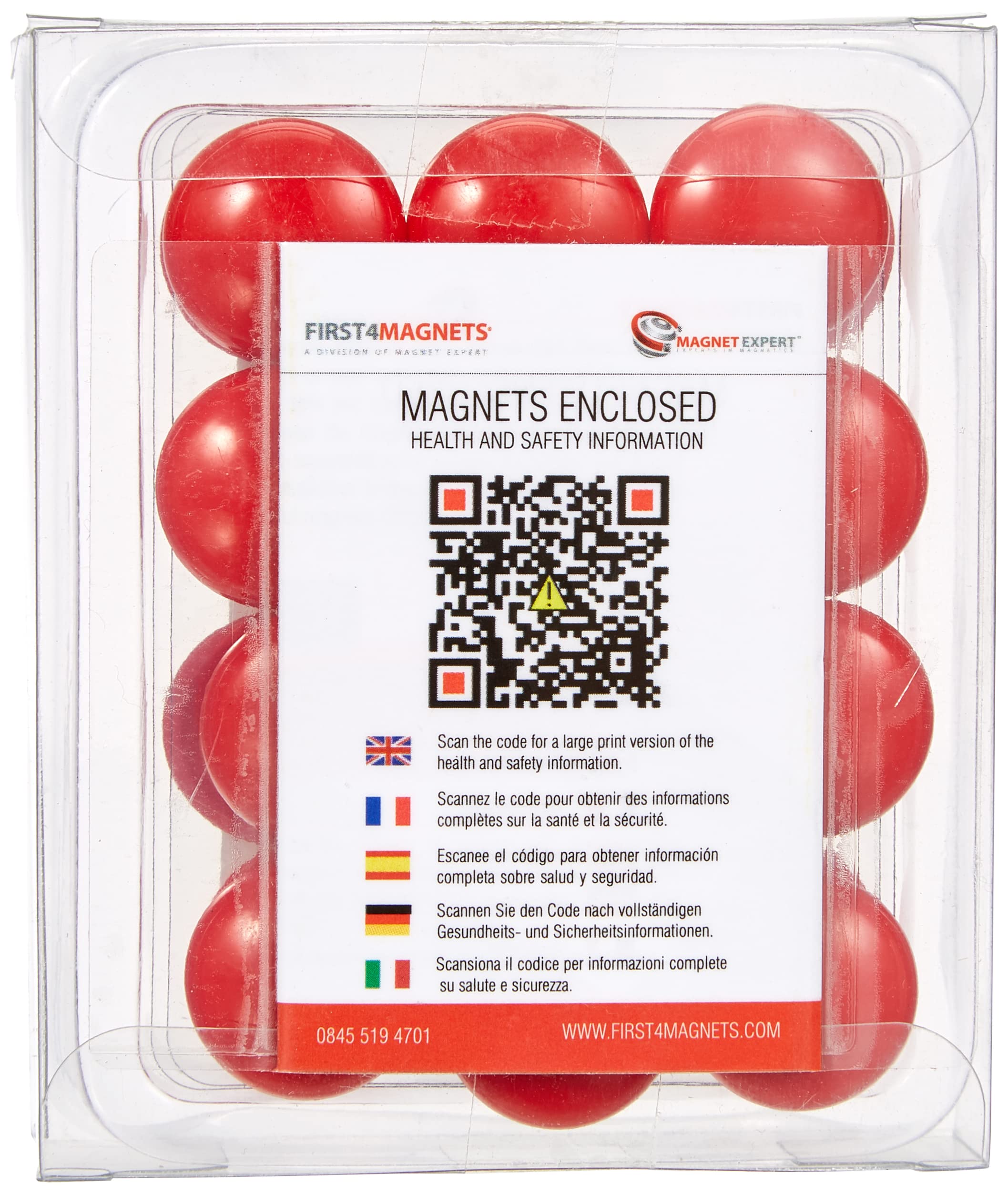 Piccoli Magneti Dell'Ufficio Di Pianificazione Rossa Per Frigorifero, Lavagna, Tavola Da Preavviso, Archiviazione - Confezione Di 24