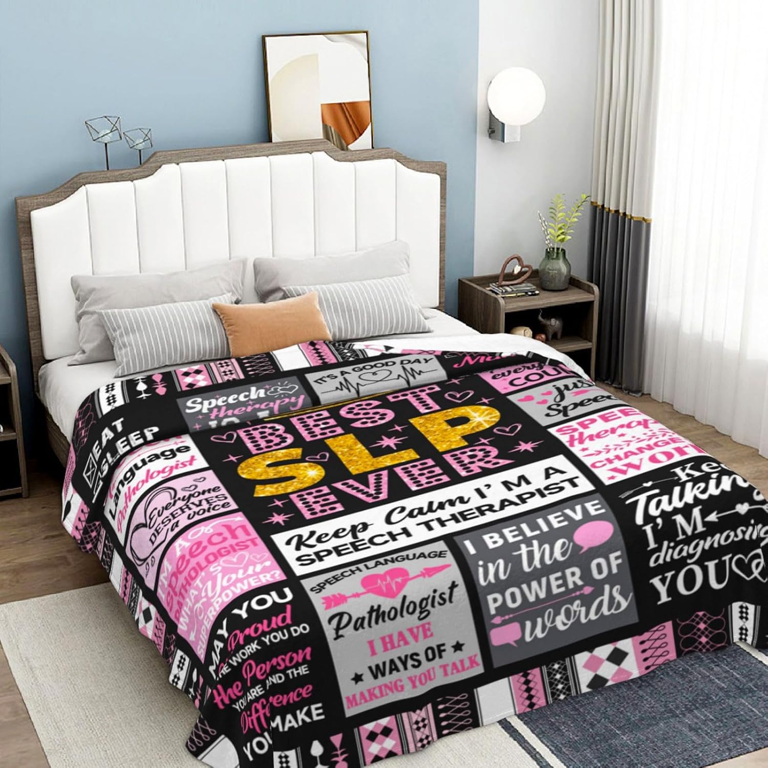 Speech Language Pathologist Gifts for Women SLP Blanket Throw Speech Therapy Blankets Plush Flannel Bedding SLP Gifts for Women Speech Pathologist 50"X40" - Image 6