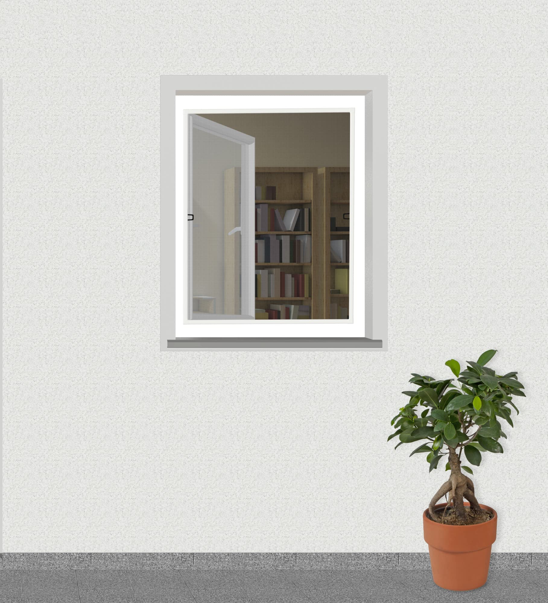 Windhager Zanzariera Basic, finestra del telaio, zanzariera per finestra, kit fai da te, 100 x 120 cm, bianco, 04504