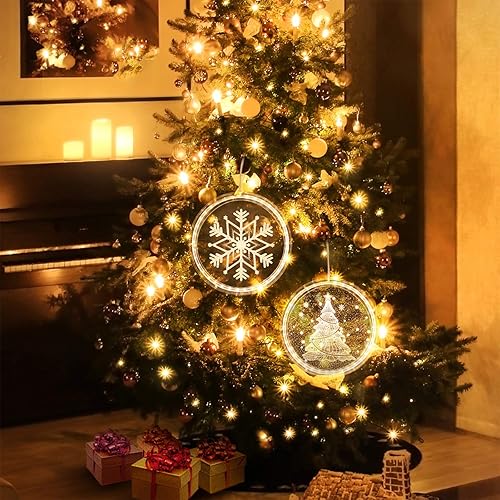 Miniatura 5 de Decoración navideña para ventana, pared y puerta, luces 3D colgantes novedosas con ventosa y botón de interruptor, para patio al aire libre,