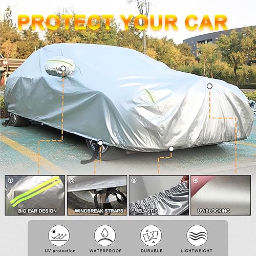 Miniatura 3 de Funda completa para automóvil, impermeable, para todo tipo de clima, a prueba de nieve, resistente al viento, a los arañazos, protección UV al aire