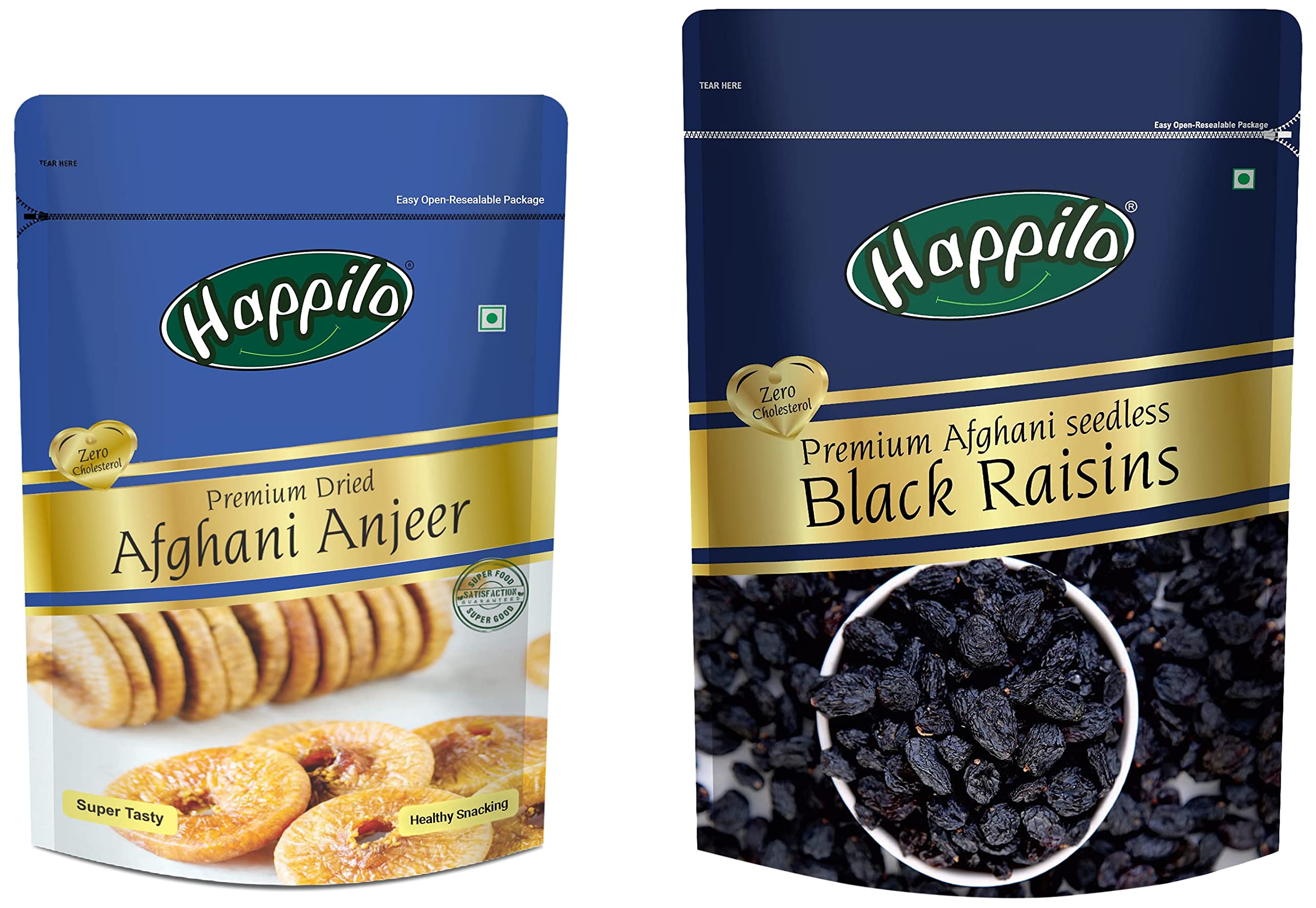 Happilo Premium Afghani Anjeer,Dried,200 Gram & Premium Afghani Seedless Black Raisins, 250 Gram (B09VHC9T7L) Amazon Price History, Amazon Price Tracker