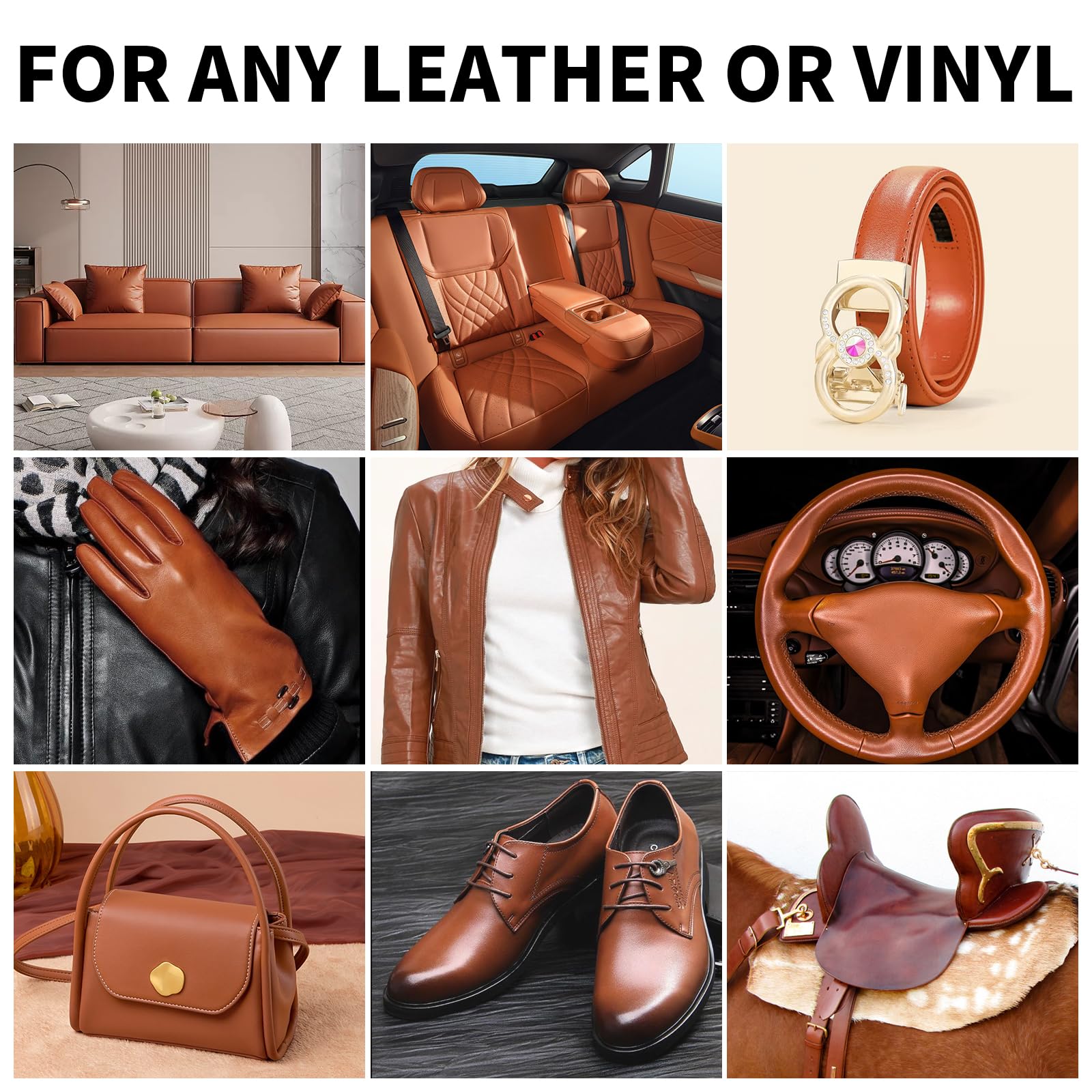 SHADAIWUYU Kit Reparation Cuir,240g Teinture Cuir Brun Clair,Peinture Cuir Liquide pour Réparer Les éraflures et la Décoloration sur Canapés, Meubles en Vinyle, Sièges d'auto, Chaussures et Selles
