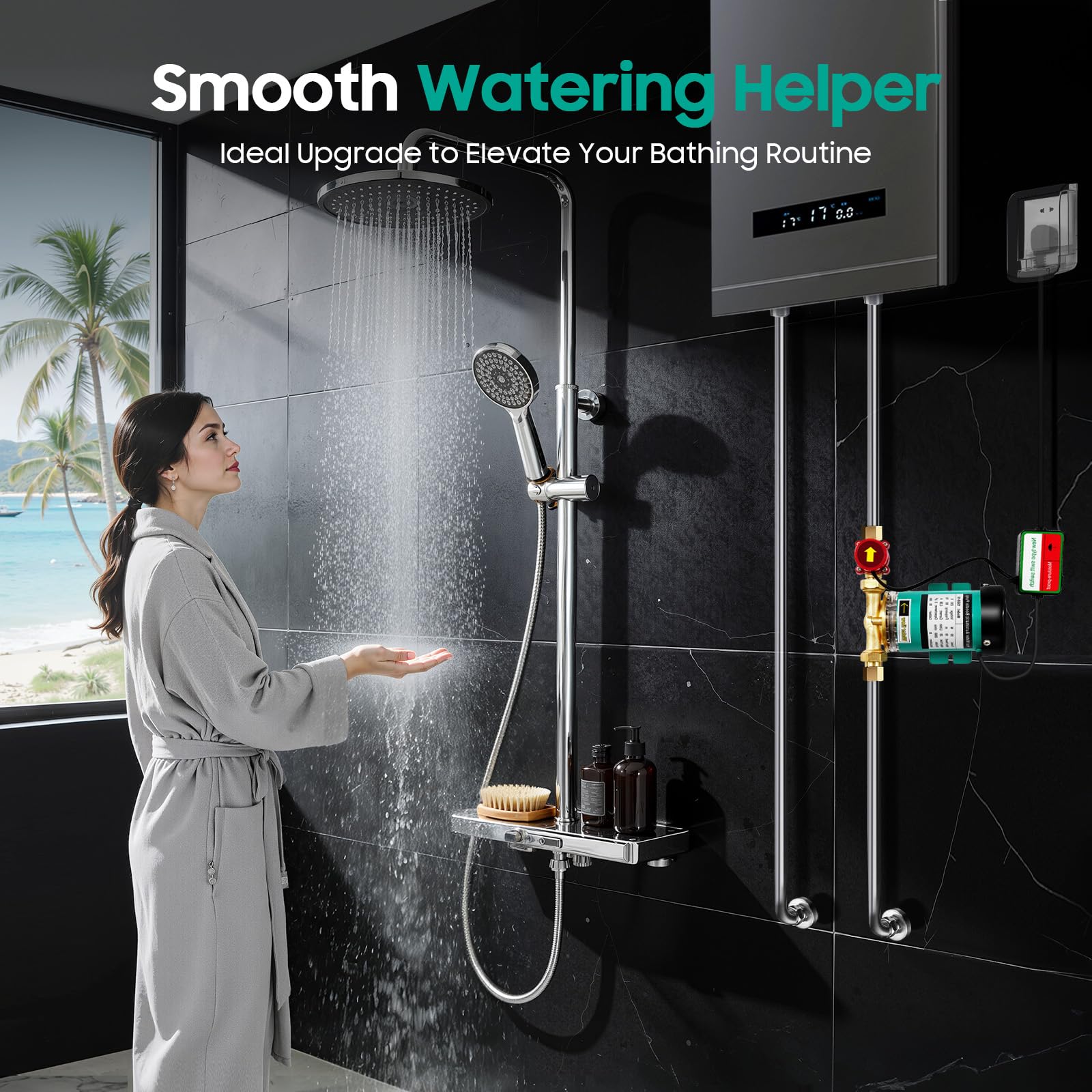 90W Wasserpumpe Kreiselpumpe Teichpumpe 15GR-10 (90W) für Haus und Garten | Heißwasser Zirkulationspumpe Hauswasserdruck erhöhen