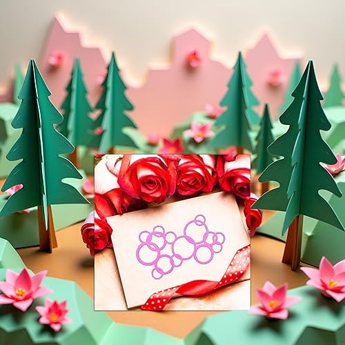 Miniatura 3 de Tarjetas troqueladas para álbumes de recortes con forma de burbuja, troqueles de papel de estampado decorativo, troqueles de pino, hojas de pino