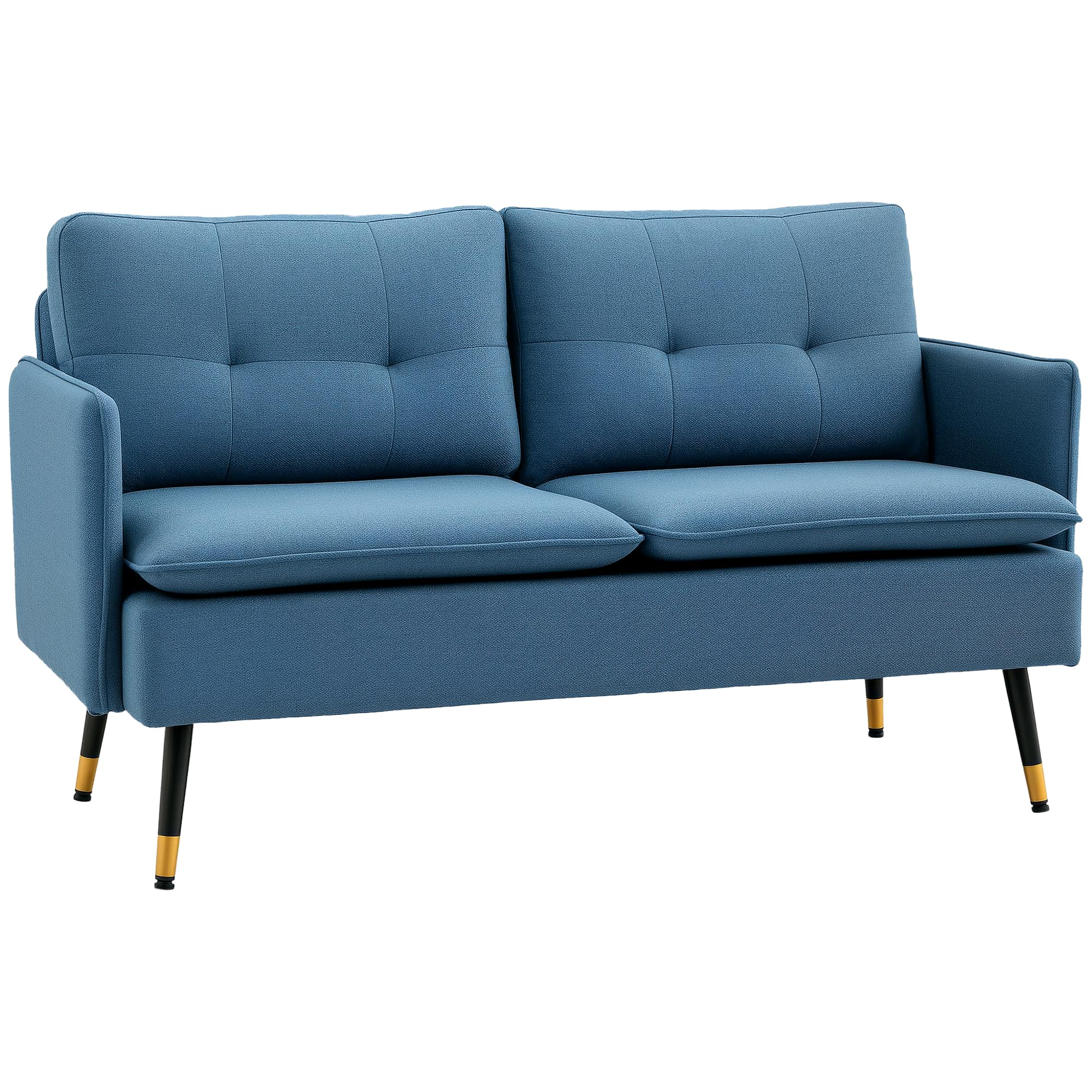 Homcom Sofas For Living Room Button Tufted Love Seat - Blue / 70Cm