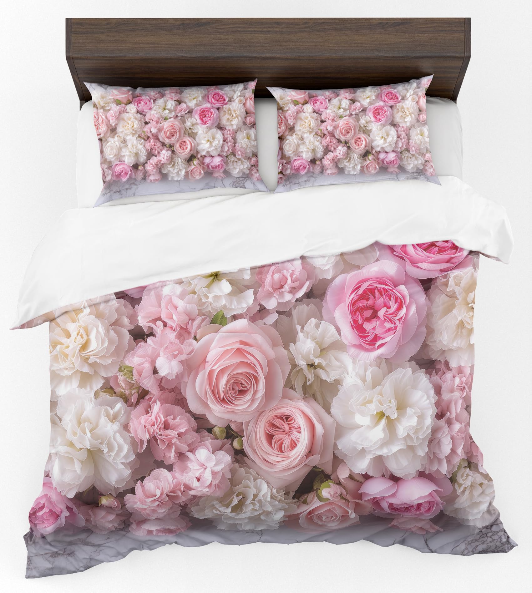 Adam Home 3D Floral Duvet Cover Set With Pillowcases Home Bedroom Décor Digital Printed Microfiber King Bedding Set Made in UK|Peonies Flower