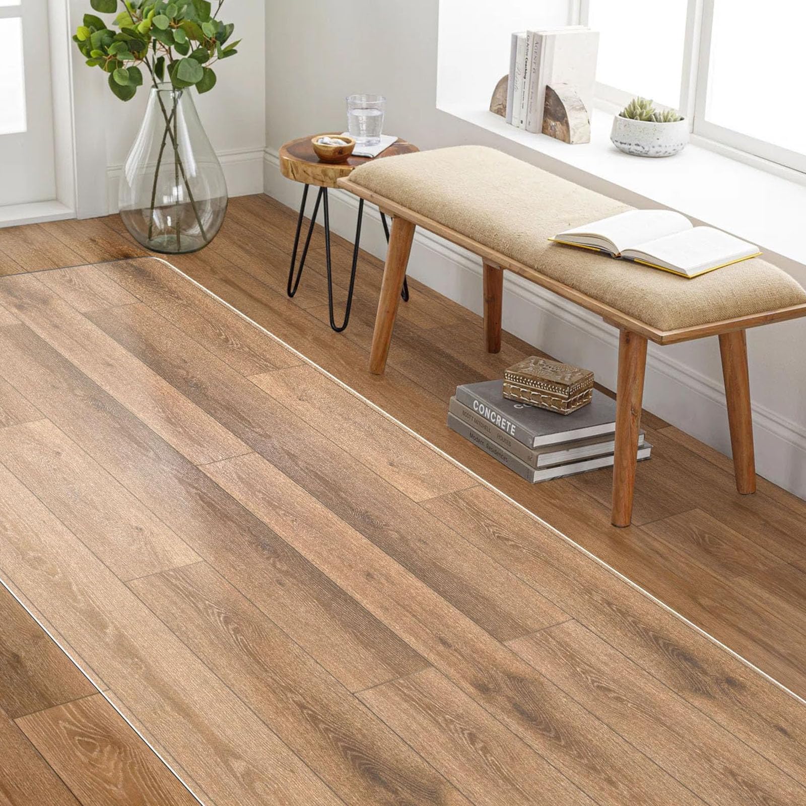 Alfombrilla de protección de suelo duro de 1,5 mm de grosor para silla de oficina para suelos laminados de parquet, protector de suelo de polipropileno (80 x 150 cm)