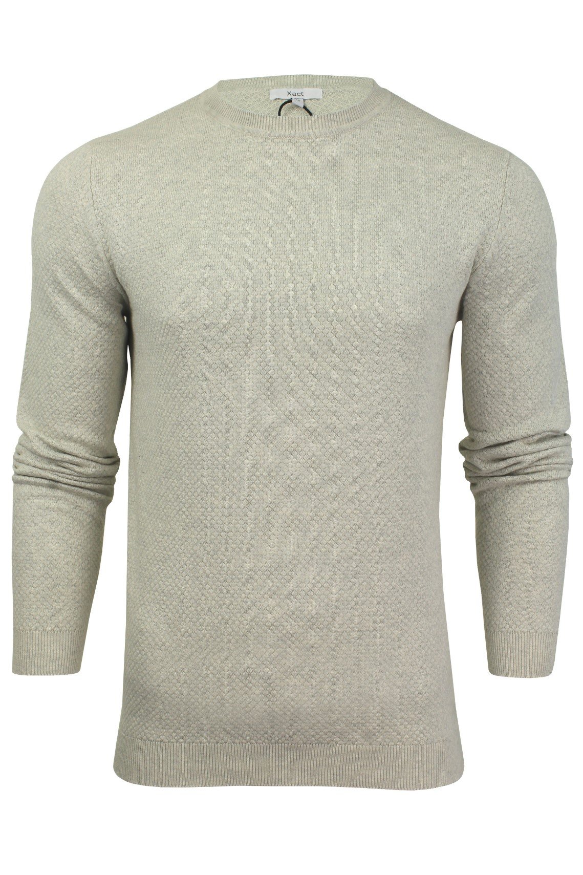 Xact Men's Textured Cotton Crew Neck Jumper (Birch Marl) XXL