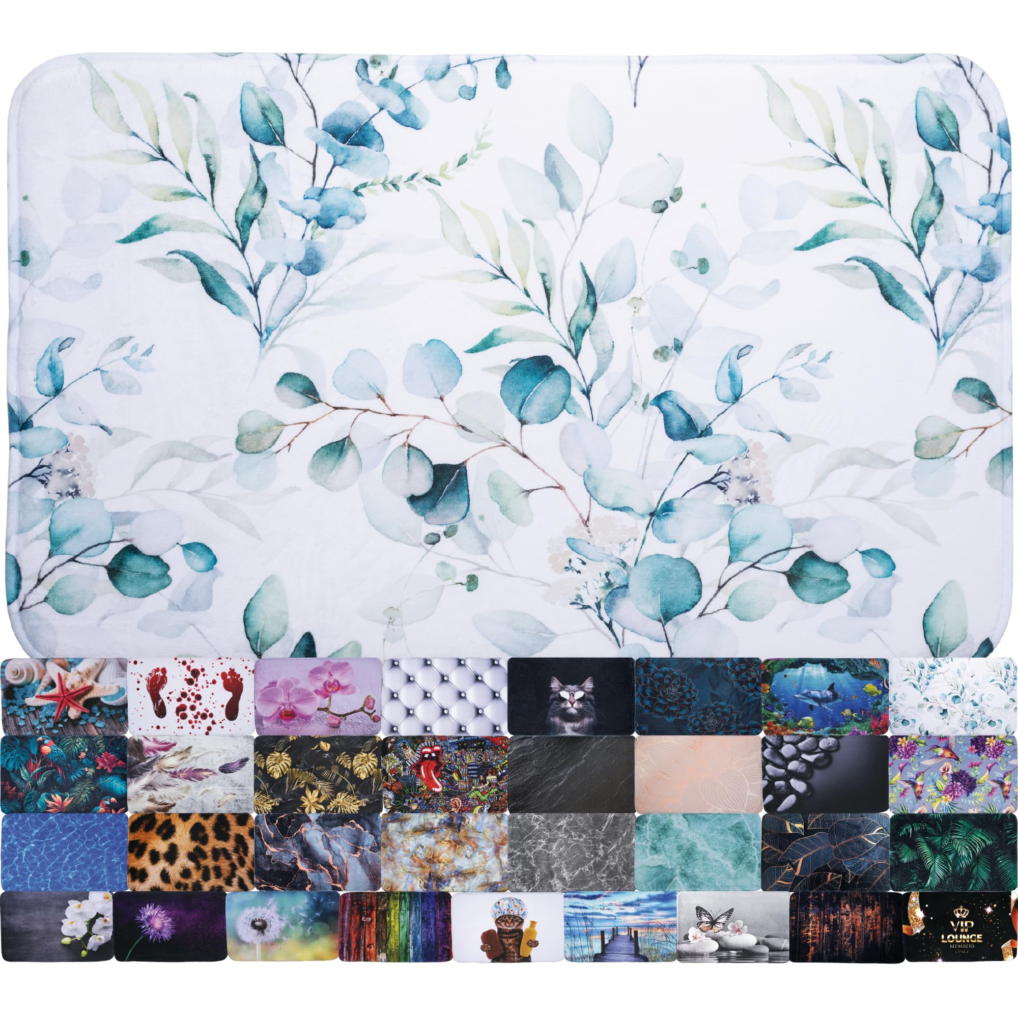 Sanilo Bath Rug I Wide Choice of Beautiful Non-Slip Bath Mats I I Super soft I Quick-drying I Washable (Eucalyptus, 70 x 110 cm) — image 1
