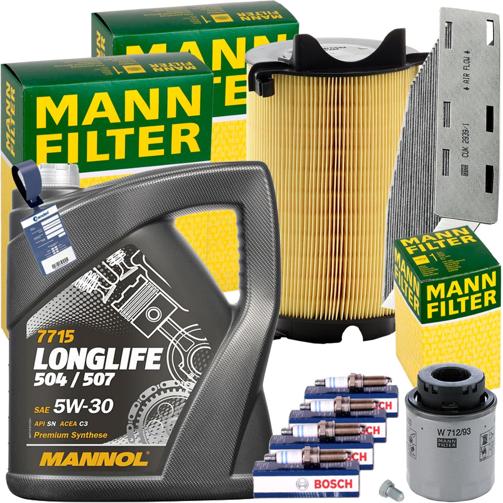 Mann Inspektionspaket+5L Mannol 504 5W-30 Öl