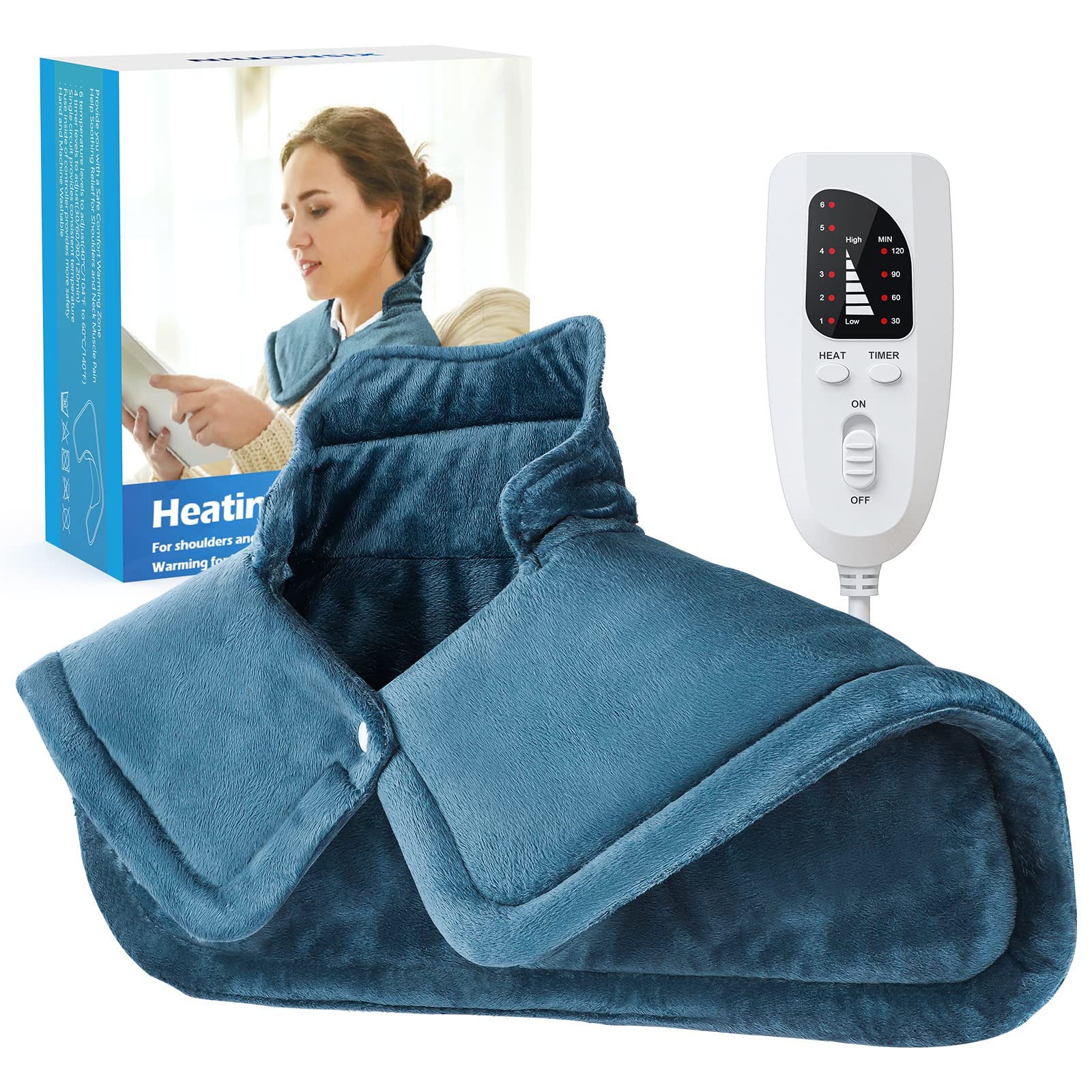 Sponsored Ad – Arabest Heating Pad for Neck and Shoulders, Wearable Heated Neck Shoulder Wrap with 6 Heat Settings 4 Auto-Off, 58 cm X 42 cm Electric Heat pad for Pain Relief (Dark Grey)